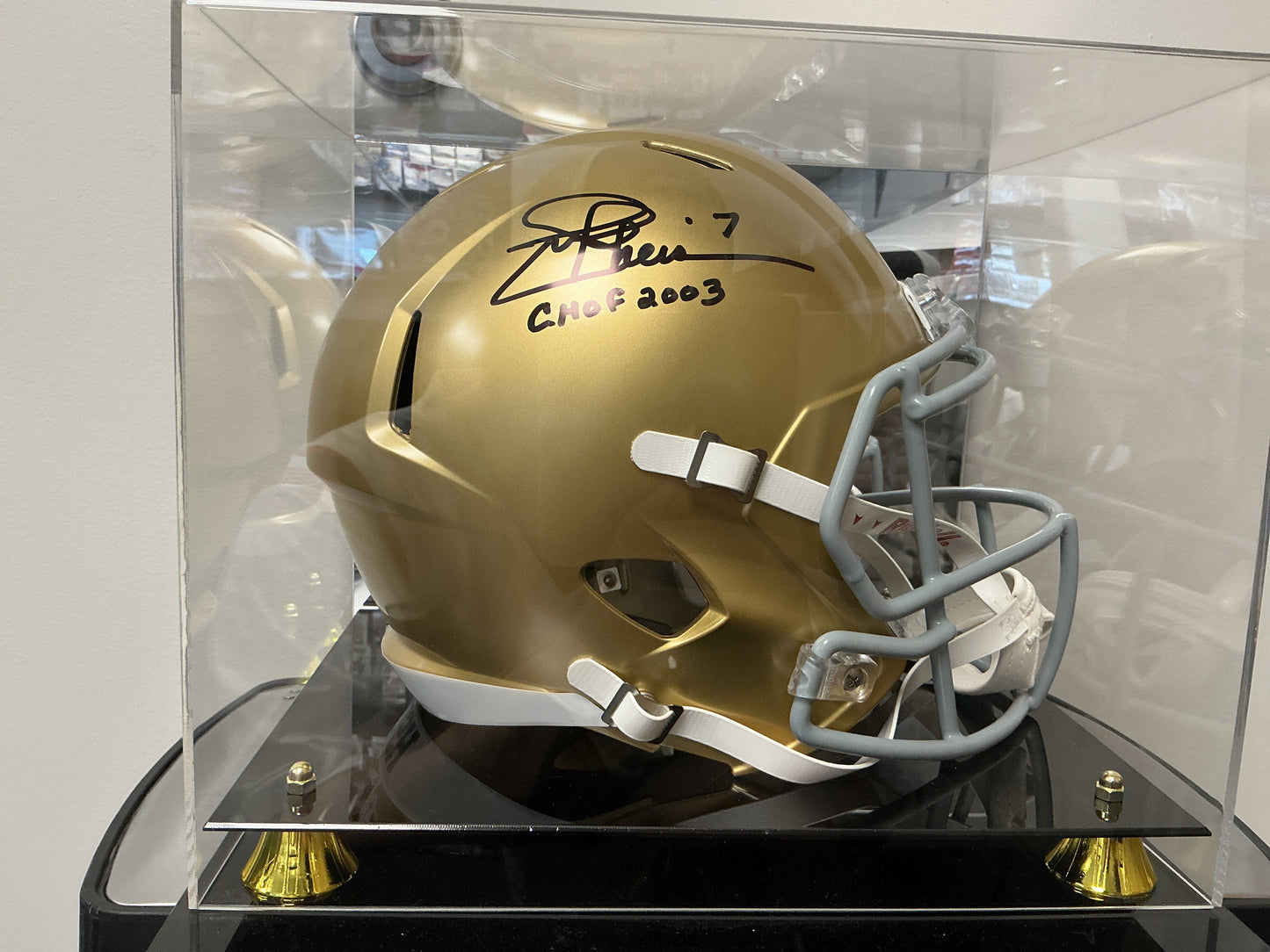 Joe Theismann Autographed Replica ND Helmet (Beckett COA)