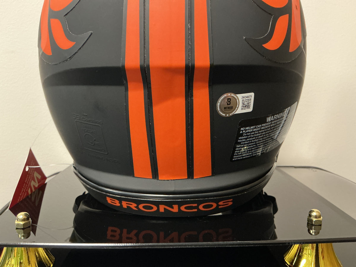 Bo Nix Autographed Authentic Broncos Helmet (BAS COA)