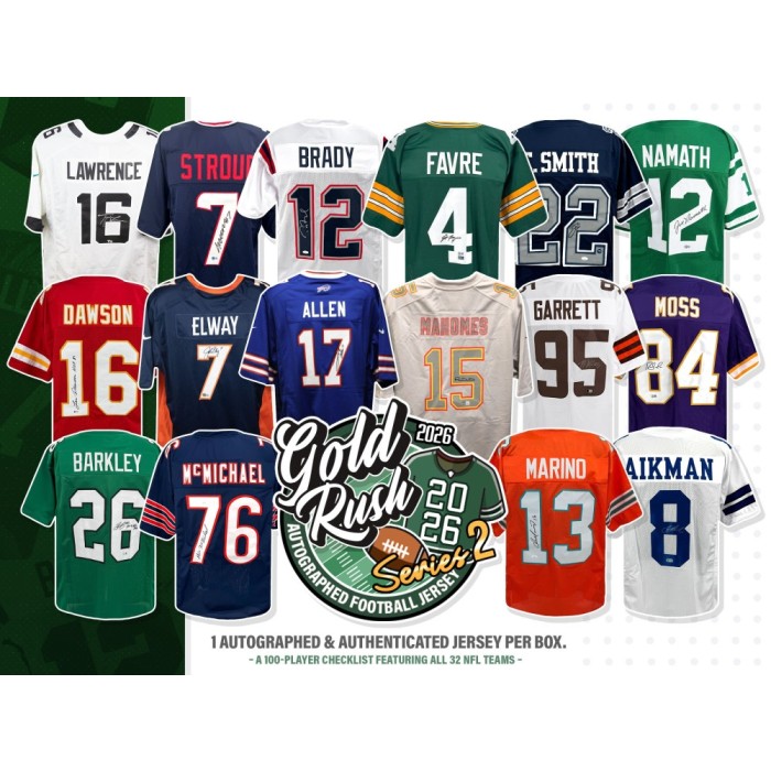 2026 Gold Rush Autographed Football Jersey Series 2 Box