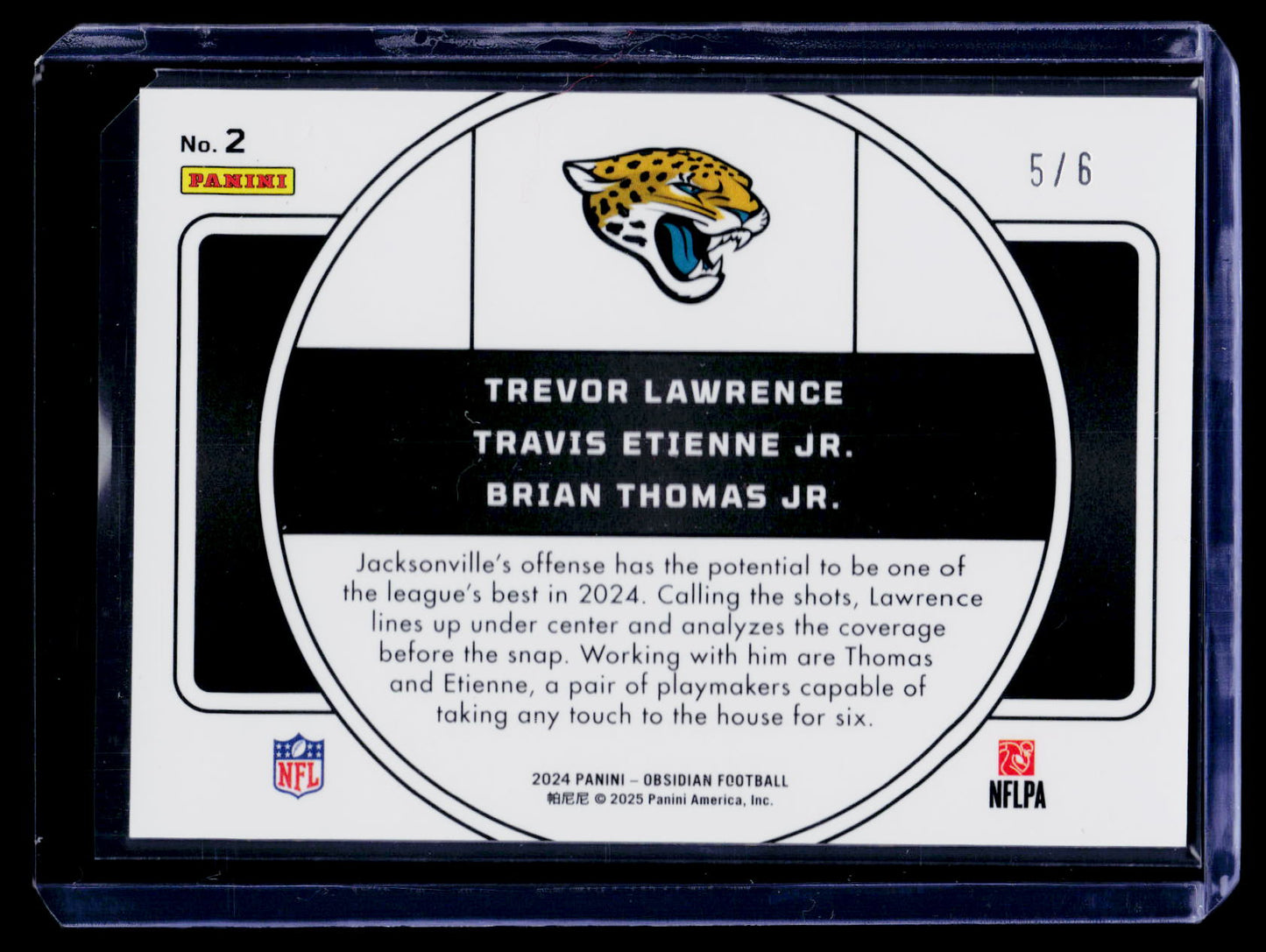 2024 Obsidian Brian Thomas, Travis Etienne, Trevor Lawrence Nucleus Jade /6