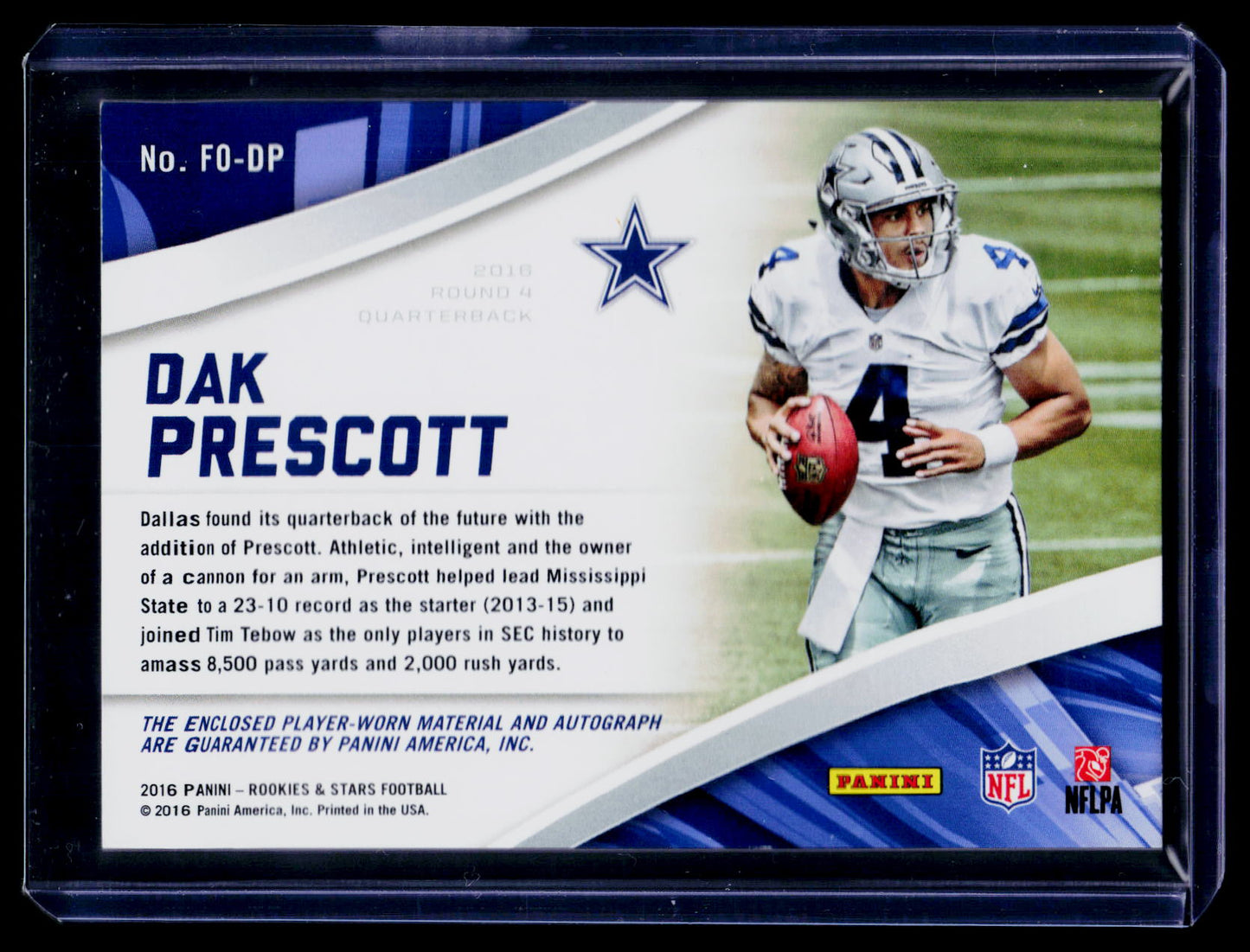2016 Panini Rookies & Stars #FO-DP Dak Prescott Freshman Orientation #/49