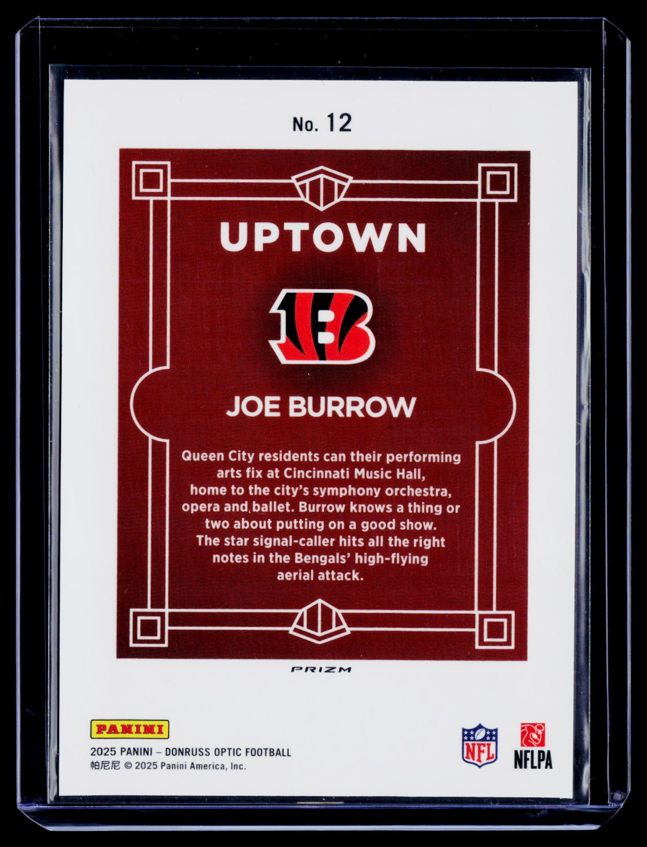 2025 Donruss Optic #12 Joe Burrow Uptown