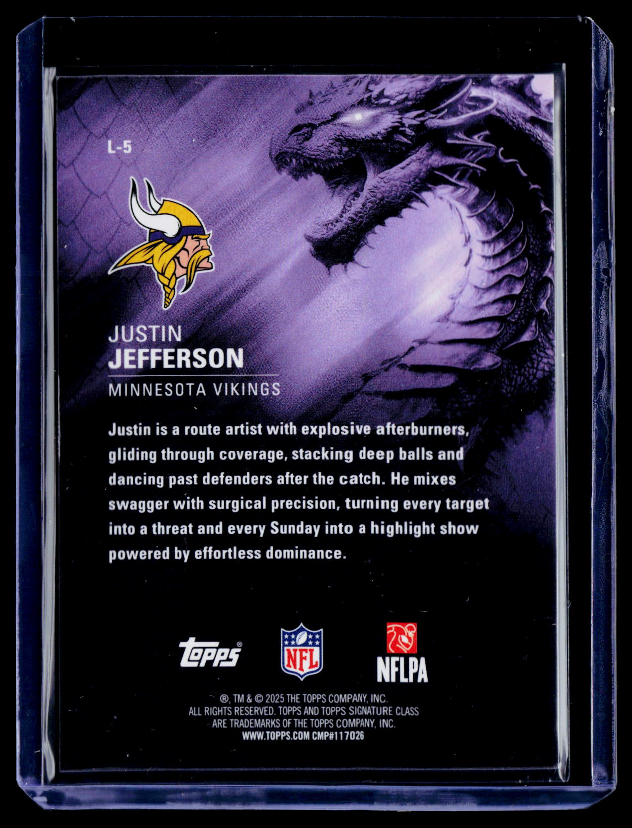 2025 Topps Signature Class #L-5 Justin Jefferson Leviathans