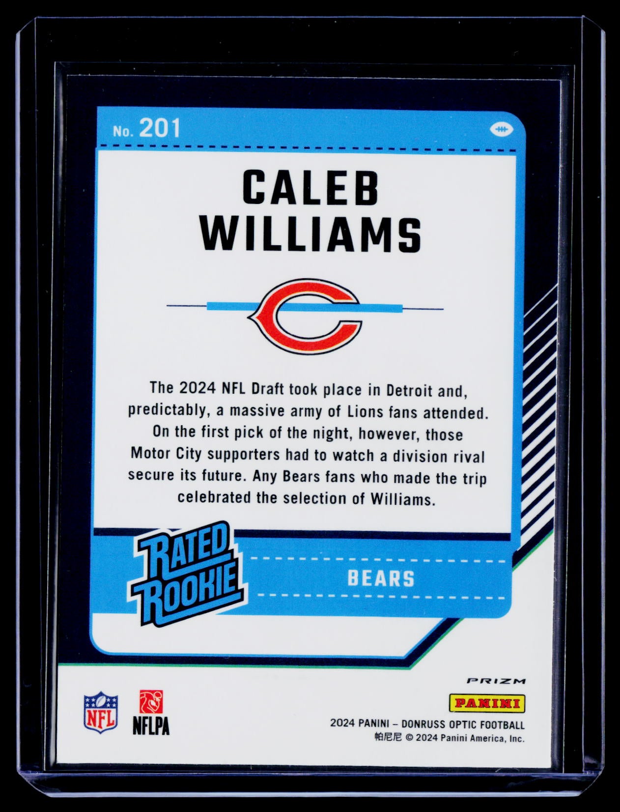 2024 Donruss Optic #201 Caleb Williams Green Hyper
