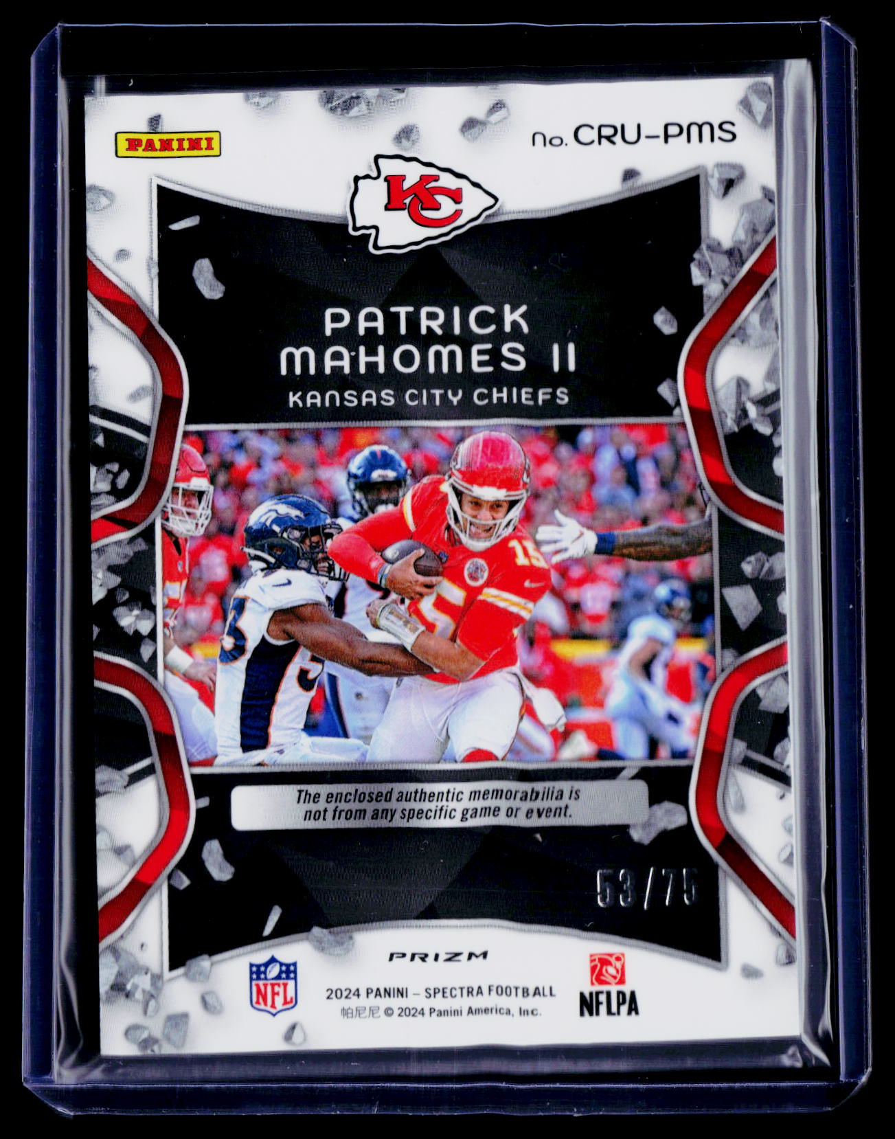 2024 Panini Spectra #CRU-PMS Patrick Mahomes II Crush #/75