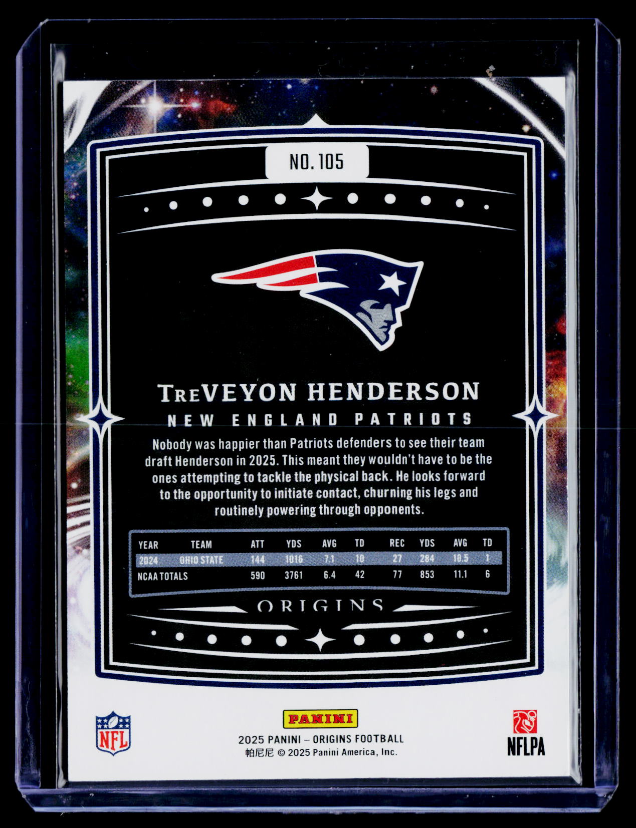 2025 Panini Origins #105 TreVeyon Henderson Blue #/99
