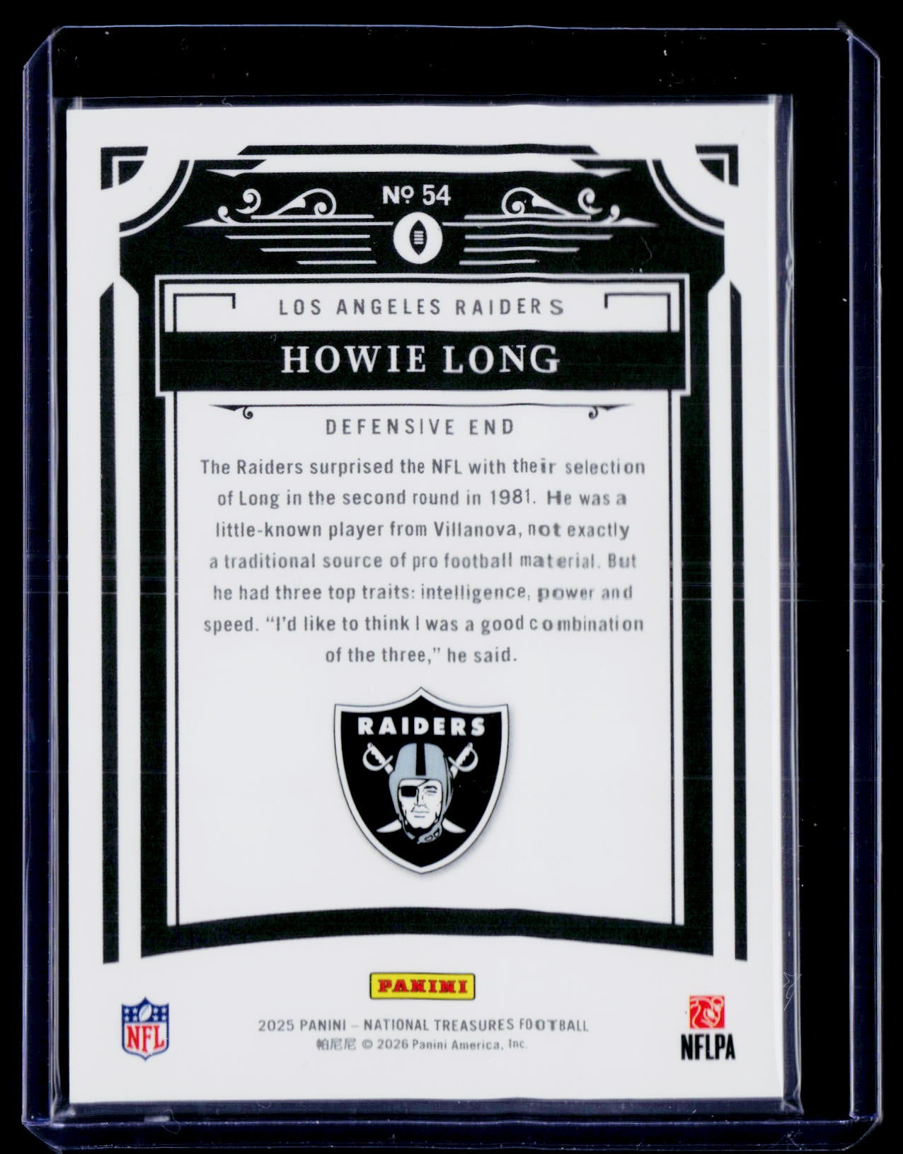 2025 Panini National Treasures #54 Howie Long Gold #/35