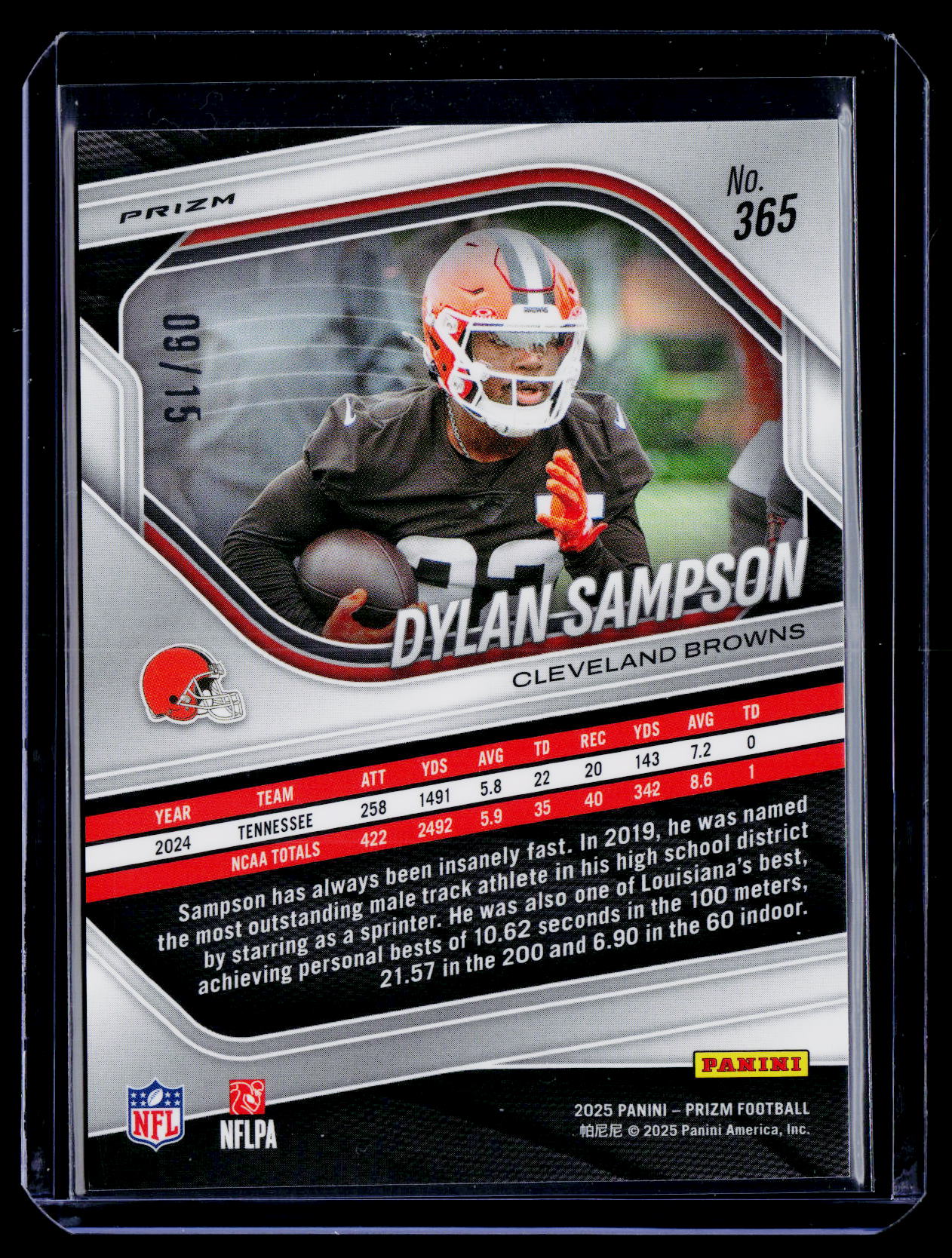 2025 Panini Prizm #365 Dylan Sampson Choice Cherry Blossom #/15