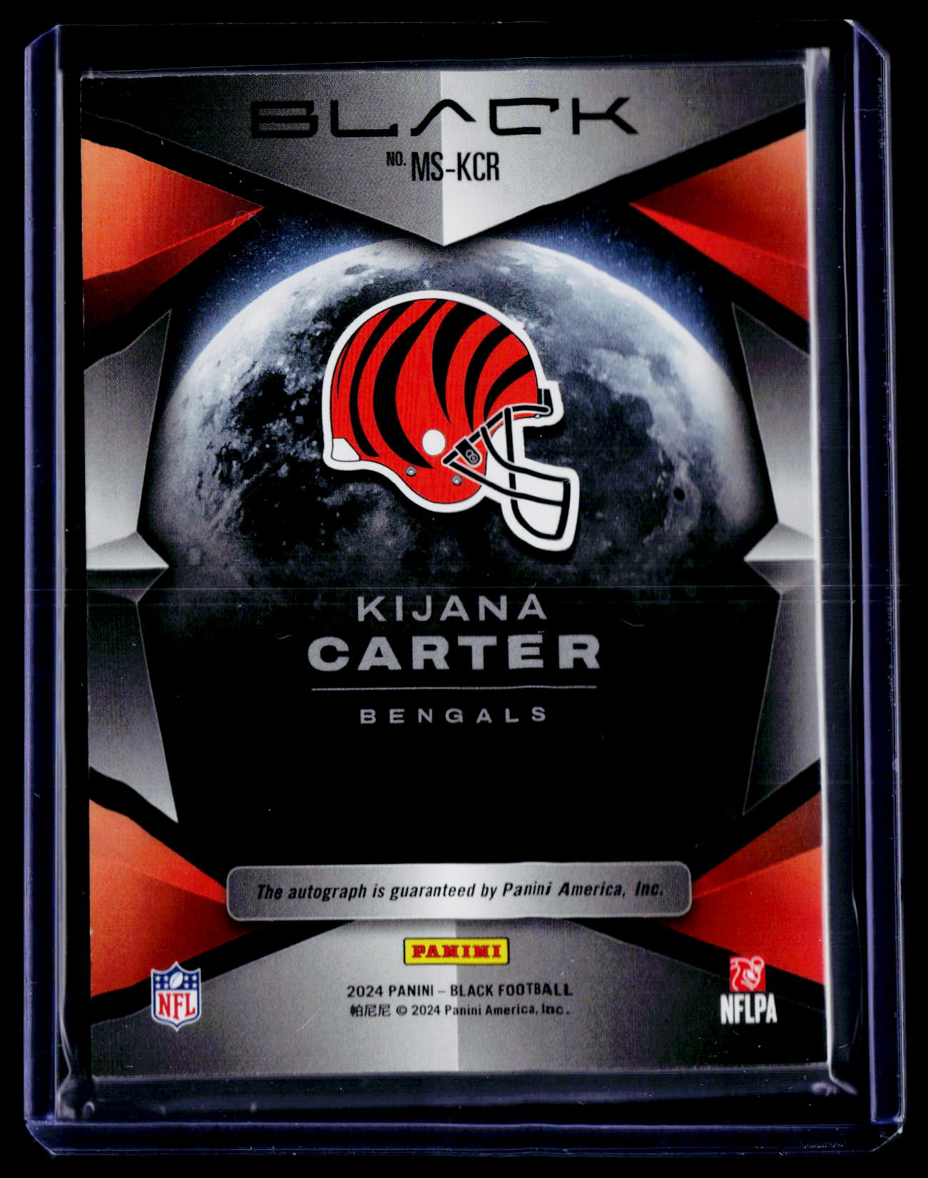 2025 Panini Black Kijana Carter 2024 Panini Black Midnight Signatures #/99