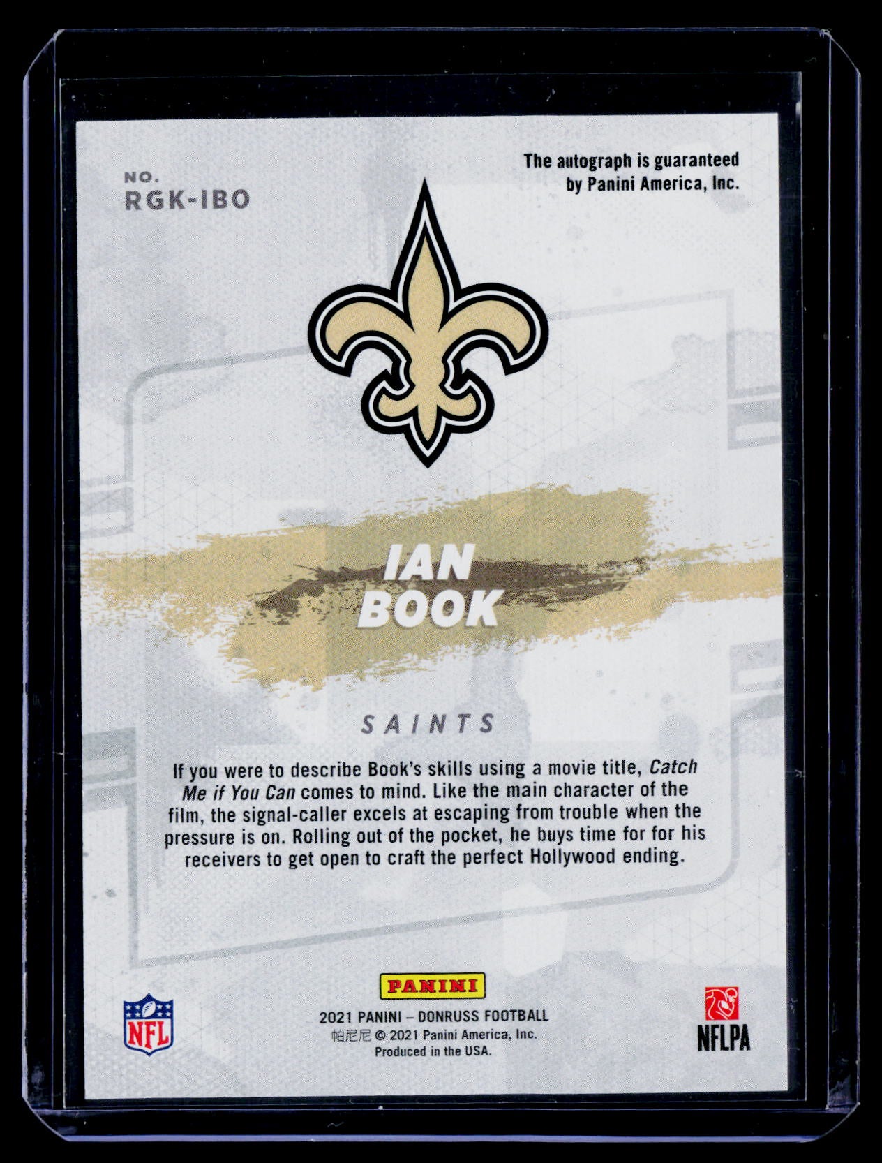2021 Donruss #RGK-IBO Ian Book Rookie Gridiron Kings