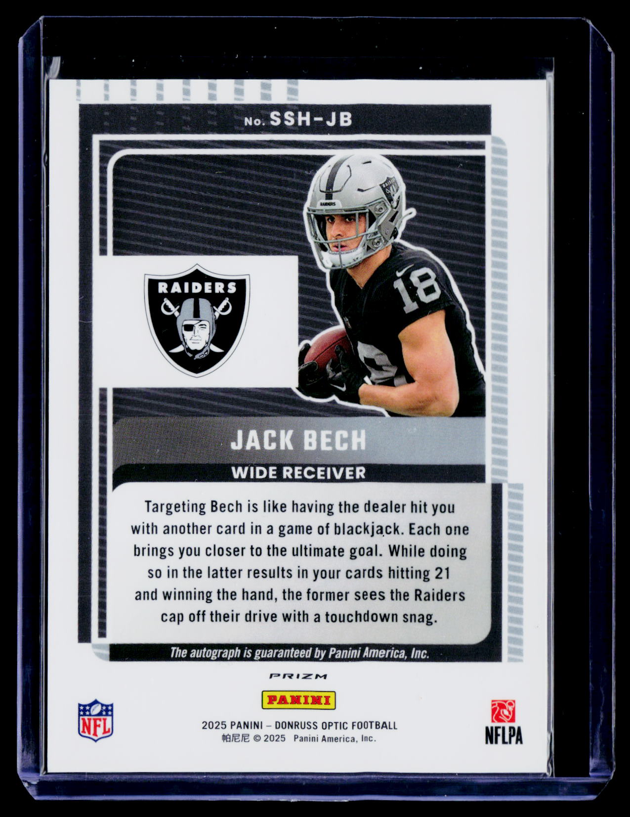 2025 Donruss Optic #SSH-JB Jack Bech Signature Series Holo