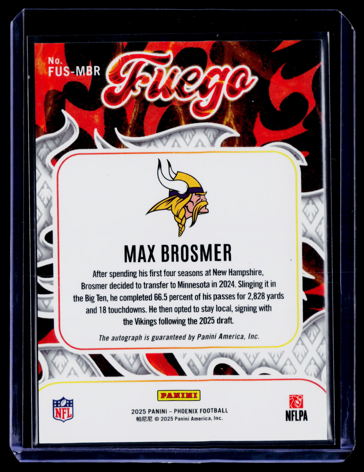 2025 Panini Phoenix #FUS-MBR Max Brosmer Fuego Signatures
