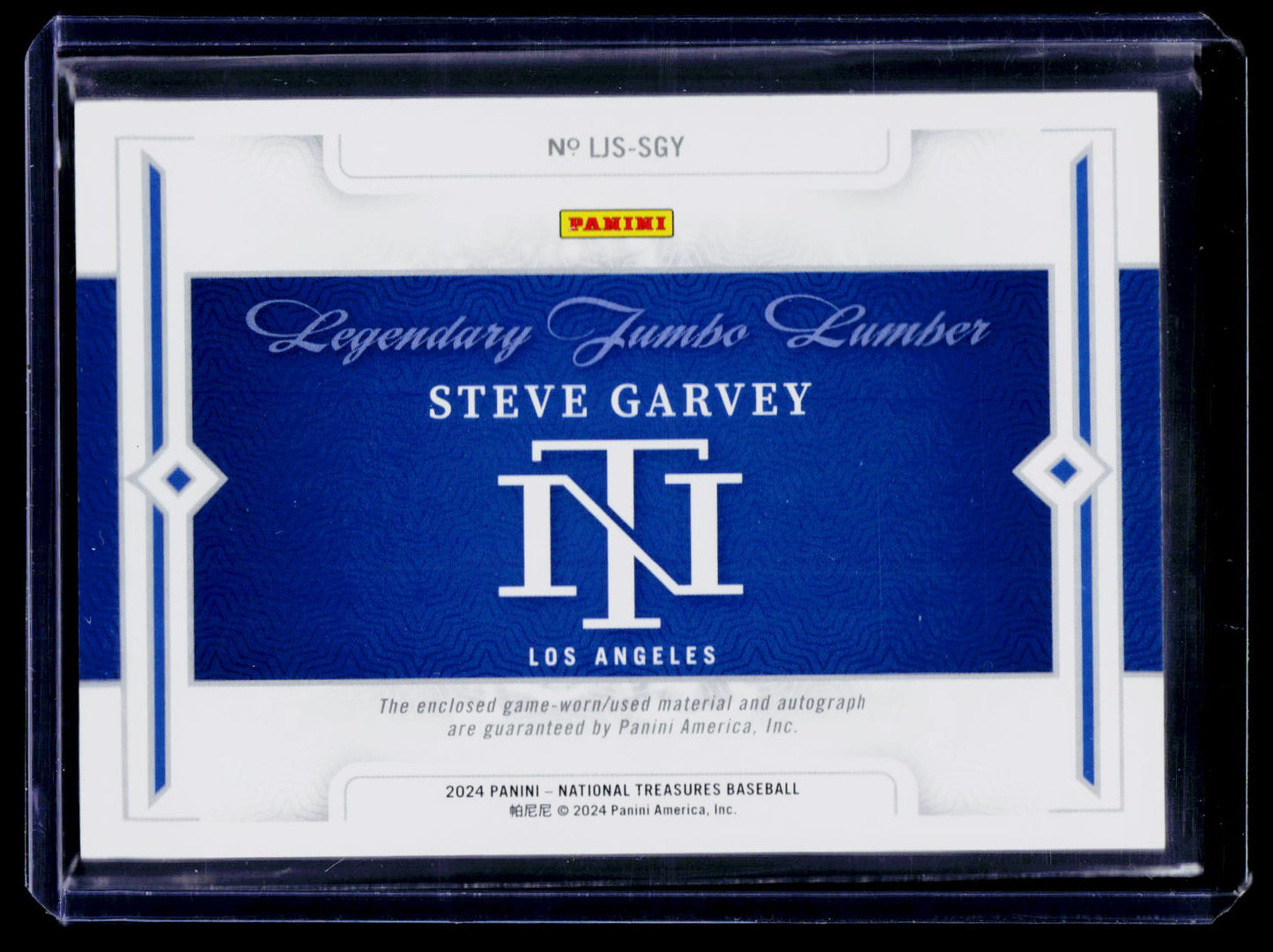 2024 National Treasures Steve Garvey Legendary Jumbo Lumber Signatures #/25