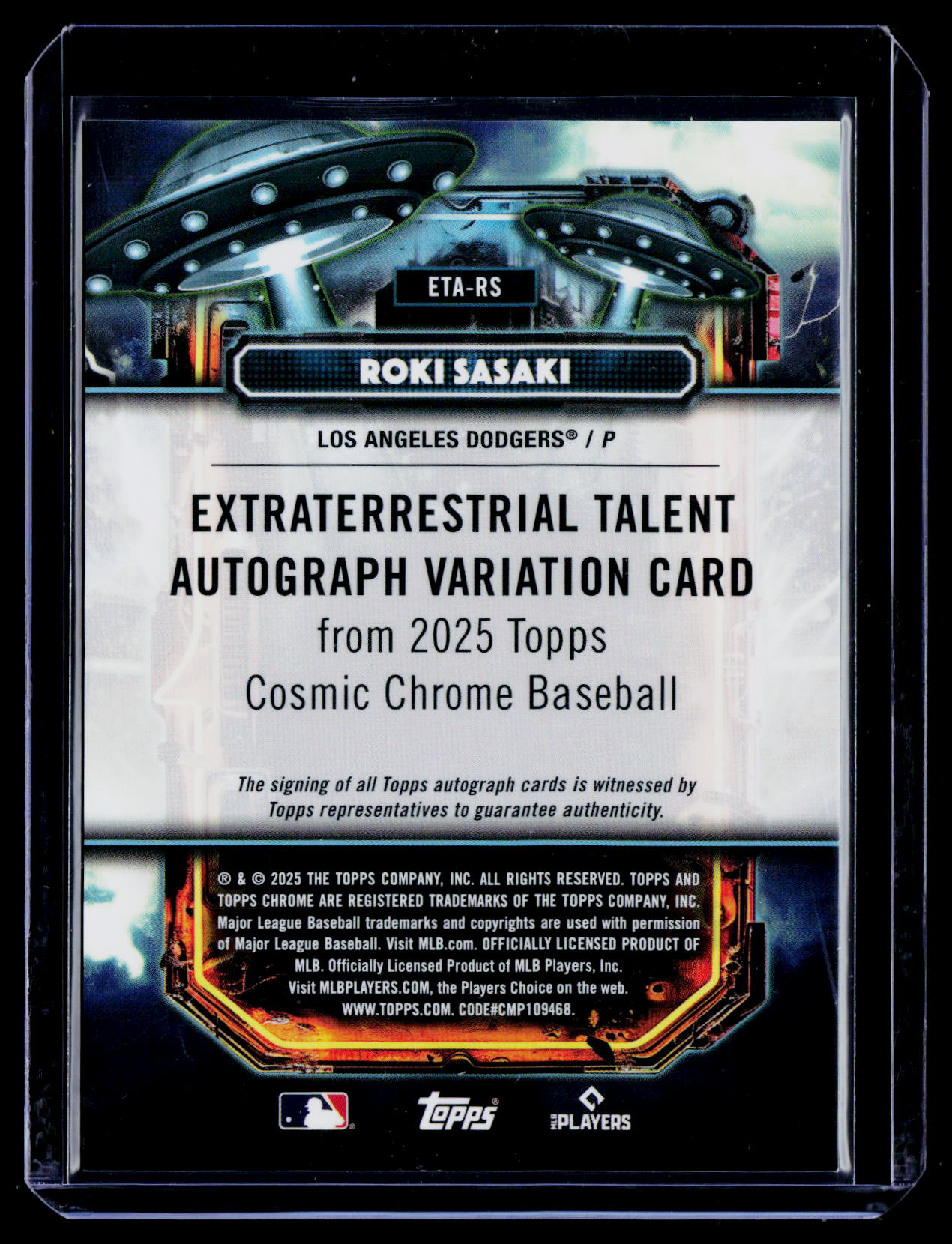 2025 Topps Chrome Cosmic #ETA-RS Roki Sasaki Extraterrestrial Talent Autographs