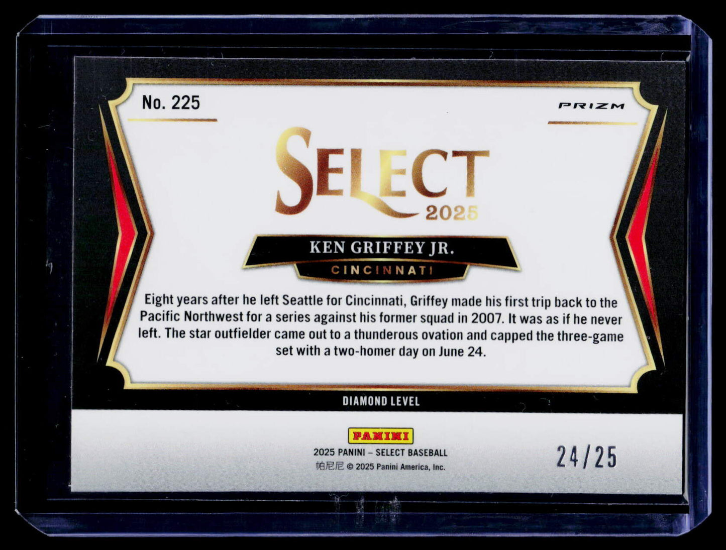 2025 Panini Select #225 Ken Griffey Jr. Tie-Dye Prizms #/25