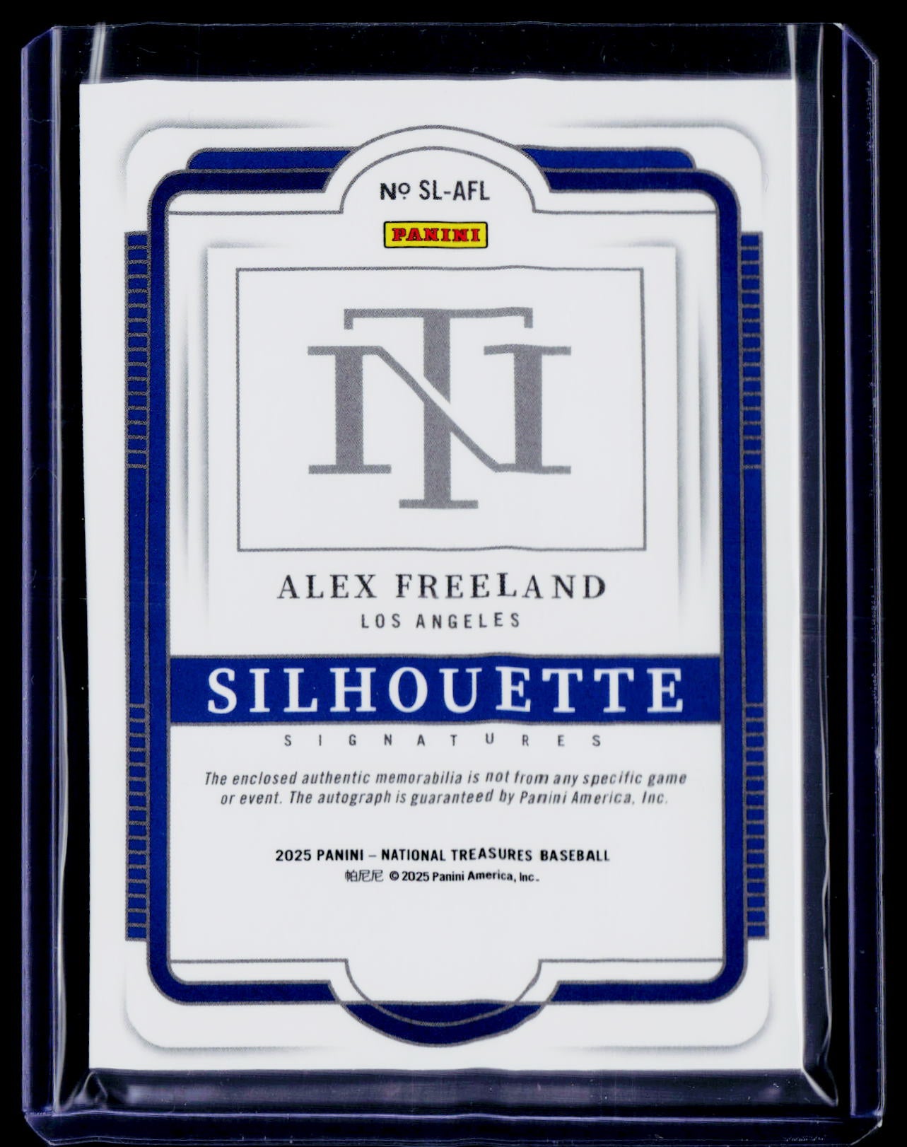 2025 National Treasures Alex Freeland Silhouette Signatures Holo Silver #/25