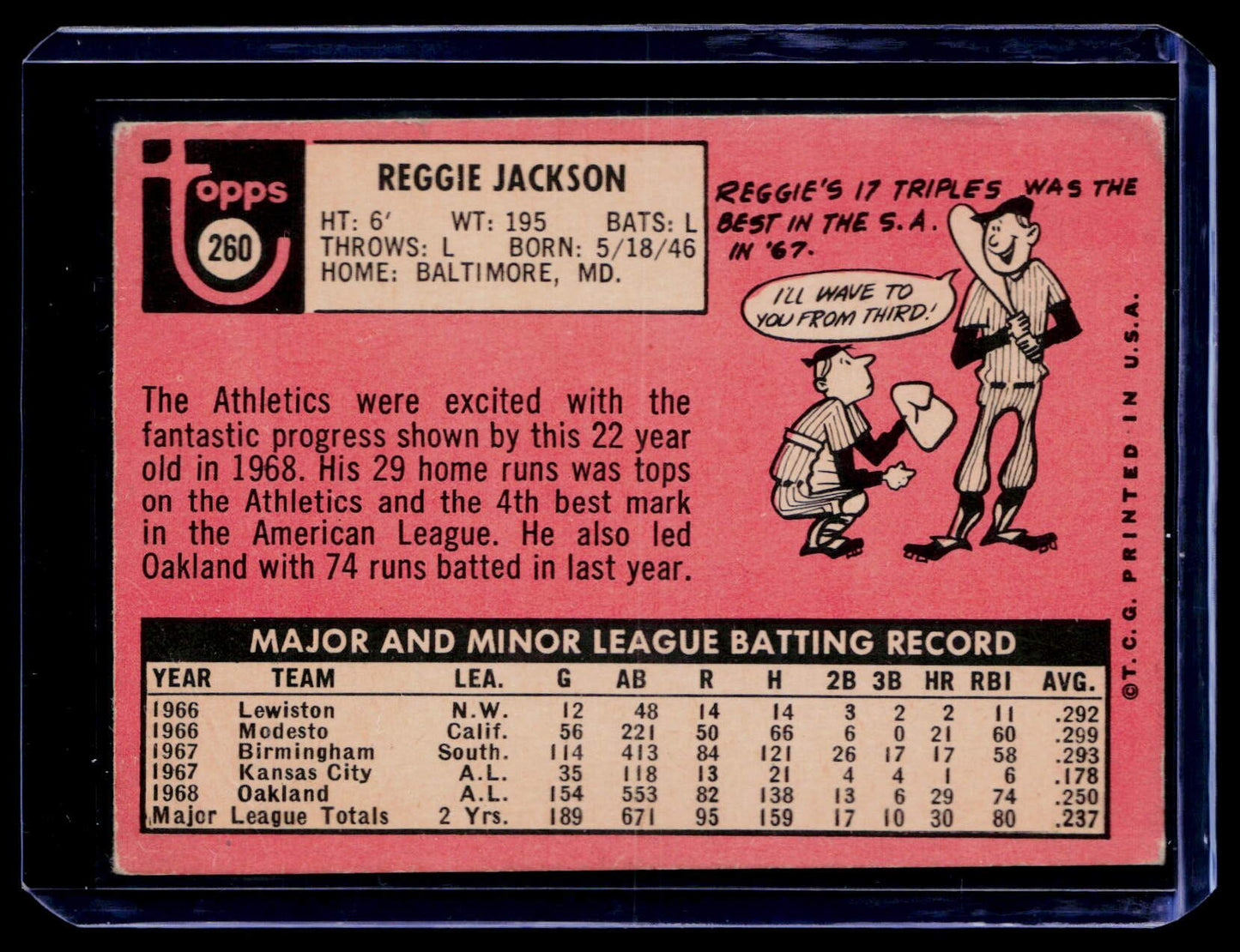 1969 Topps #260 Reggie Jackson