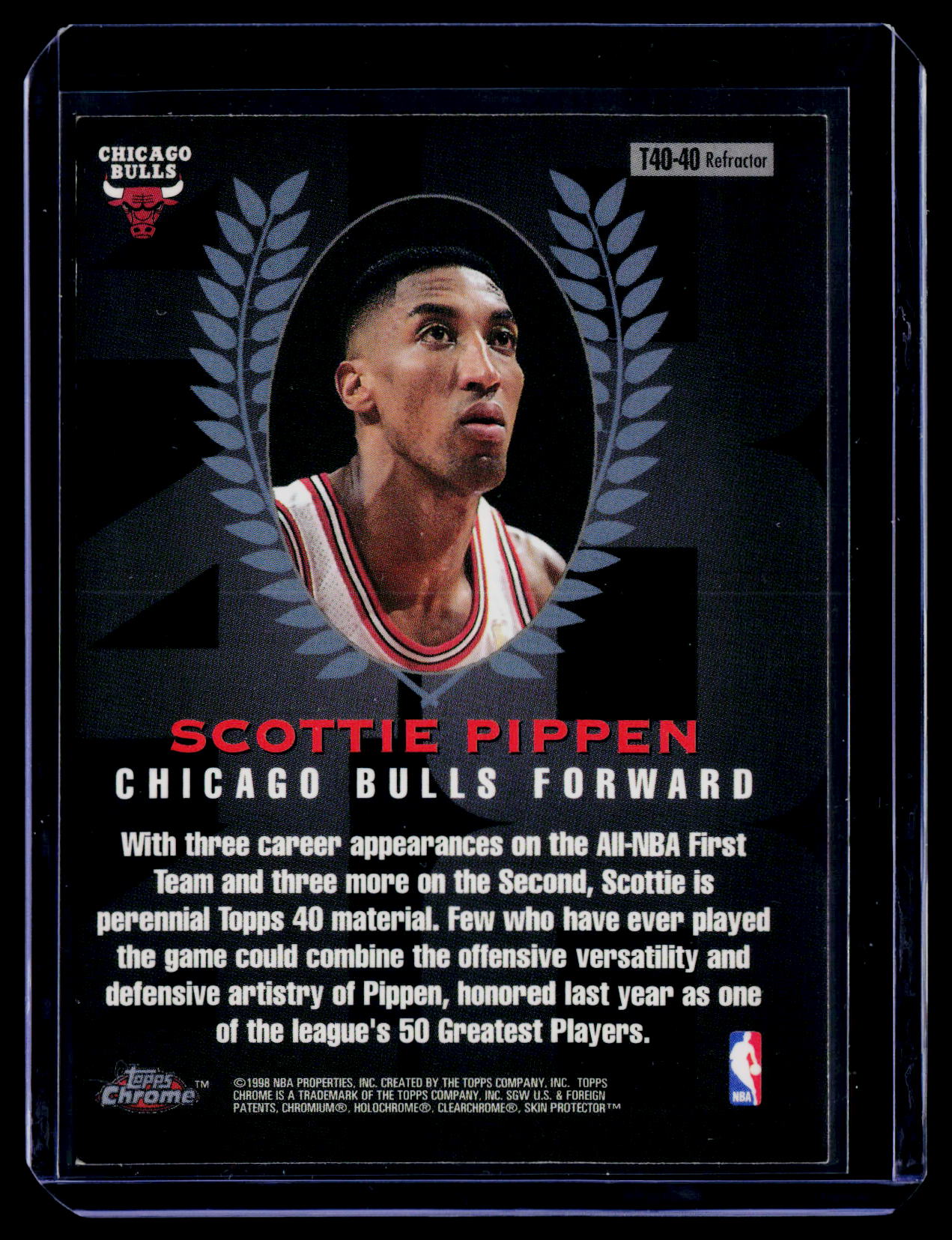 1997-98 Topps Chrome #T40-40 Scottie Pippen Topps 40 Refractors