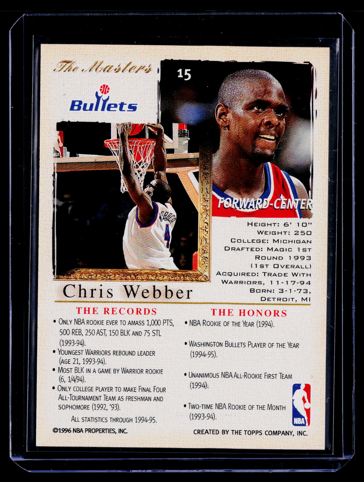 1995-96 Topps Gallery #15 Chris Webber