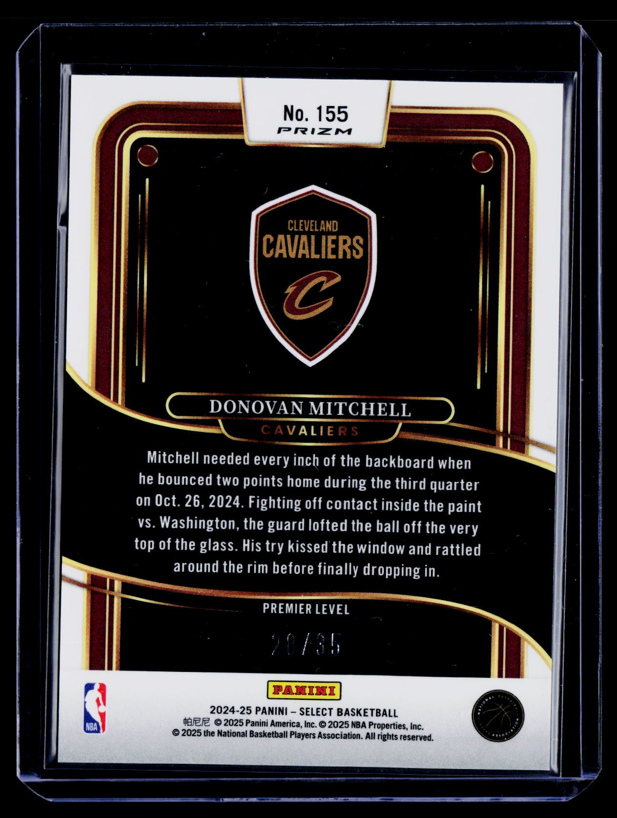 2024-25 Panini Select #155 Donovan Mitchell White Scope #/35