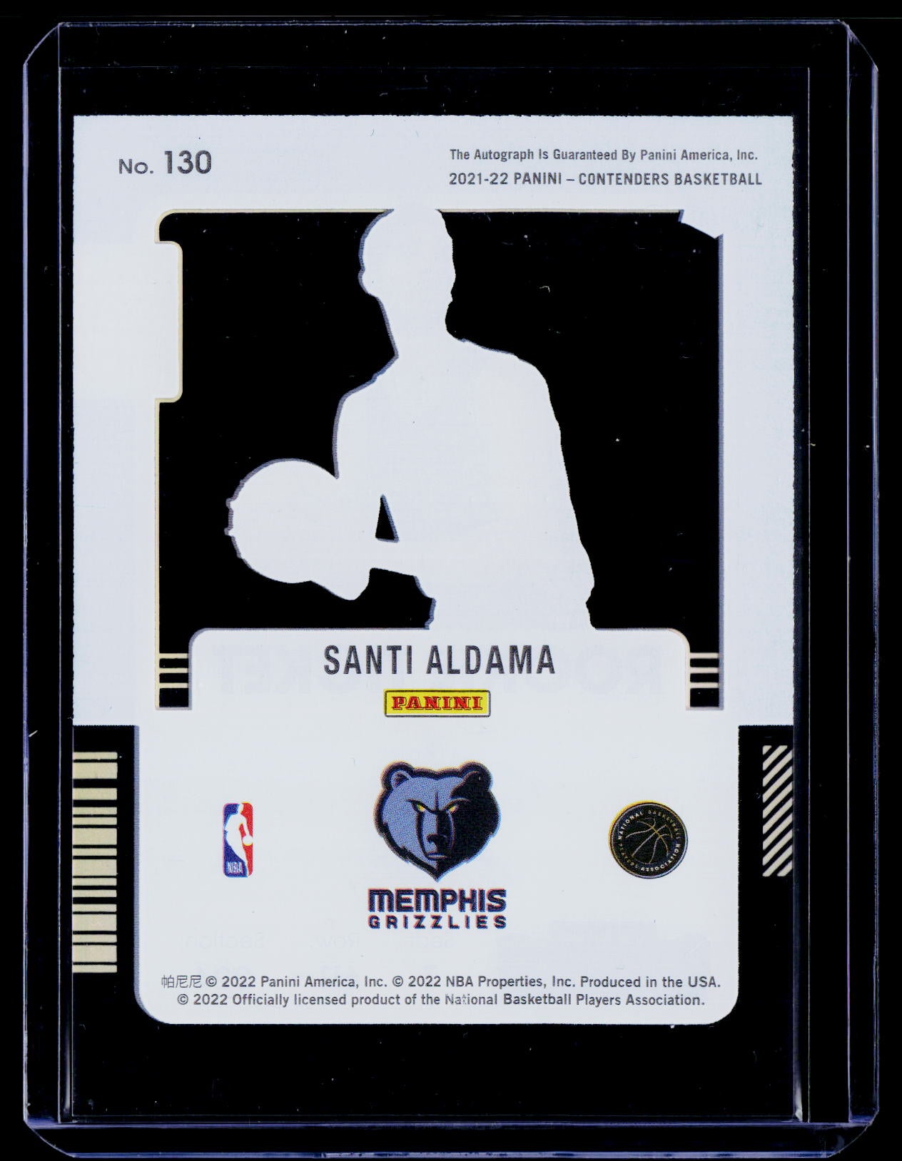 2021-22 Panini Contenders #130 Santi Aldama Rookie Clear Ticket