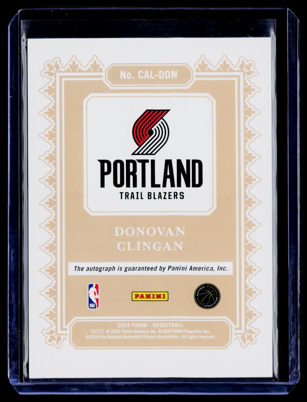 2024-25 #Cal-Don Calligraphy Signatures Donovan Clingan Auto