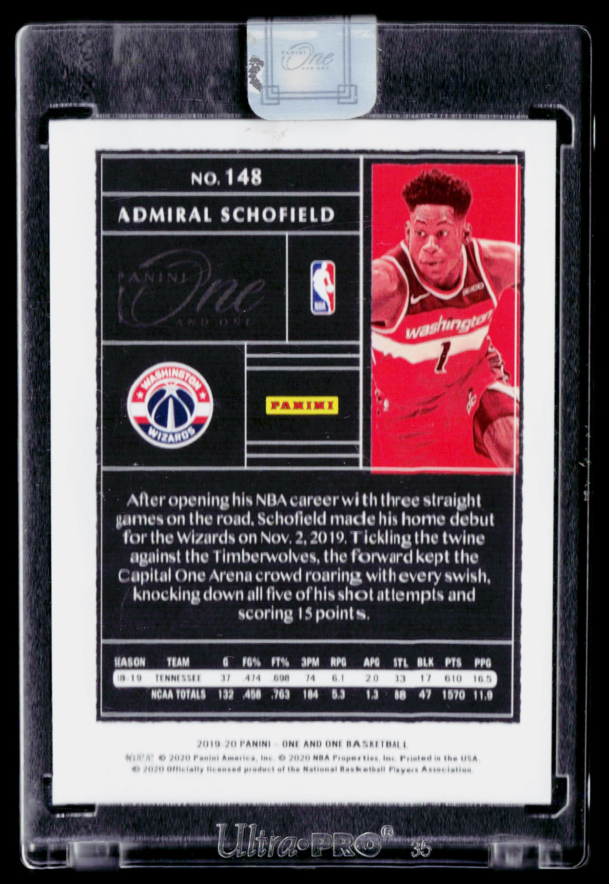 2019-20 Panini One and One #148 Admiral Schofield Gold #/10