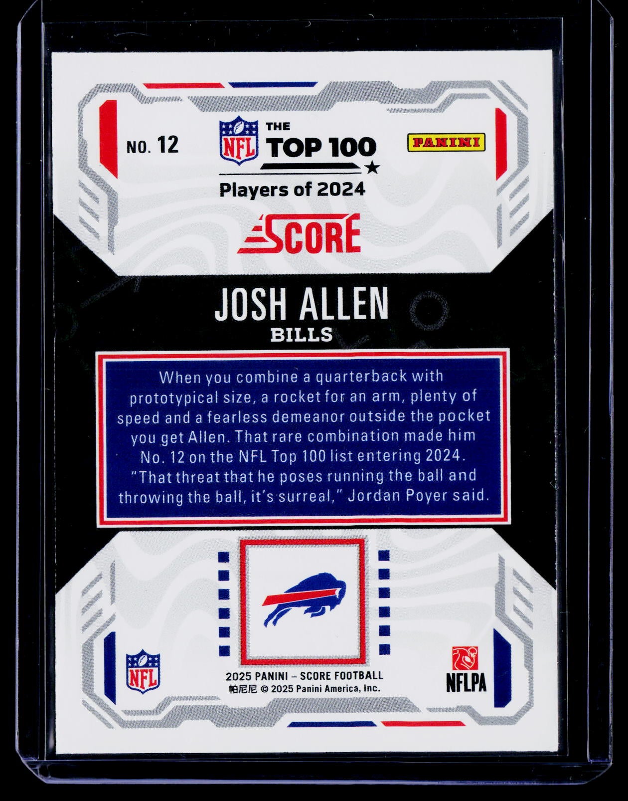 2025 Score #12 Josh Allen Top 100