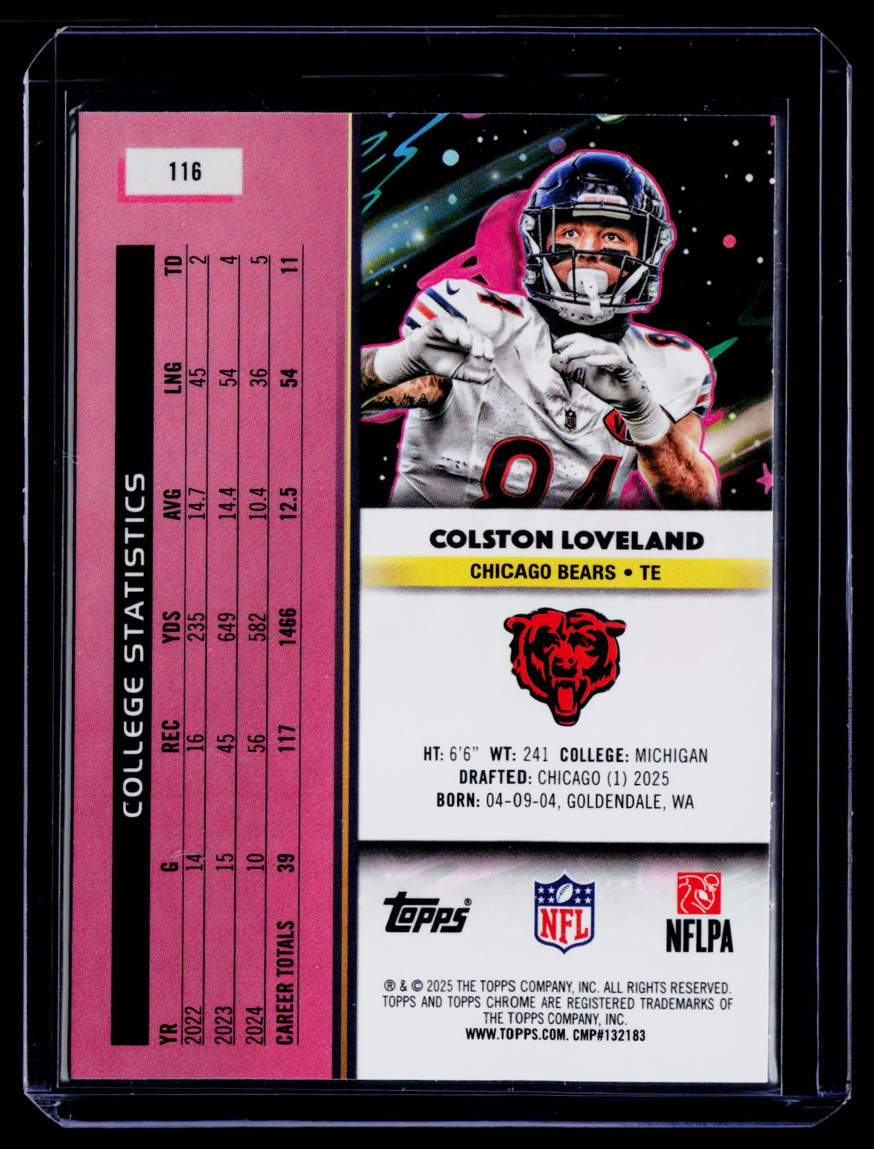 2025 Topps Chrome Cosmic #116 Colston Loveland Nucleus Refractor