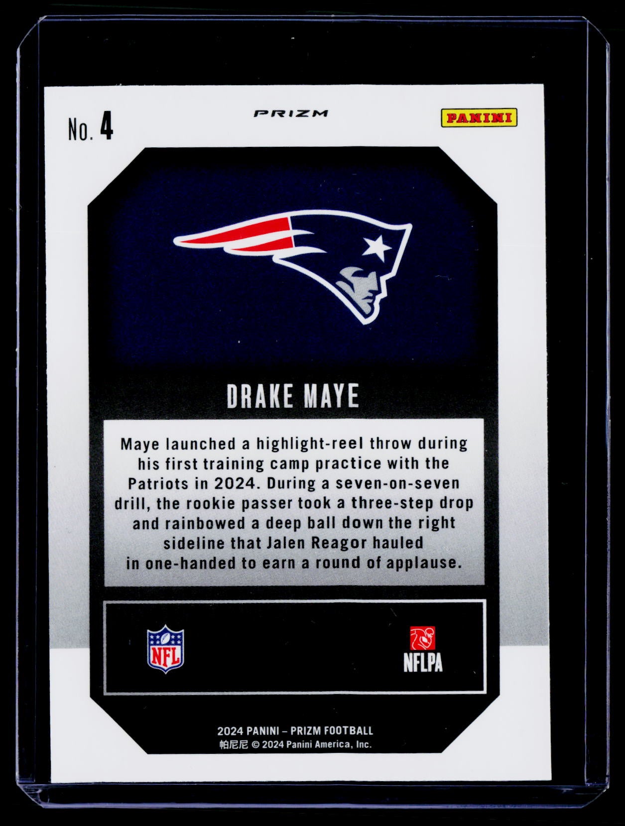 2024 Panini Prizm #4 Drake Maye Emergent Silver Prizm Disco