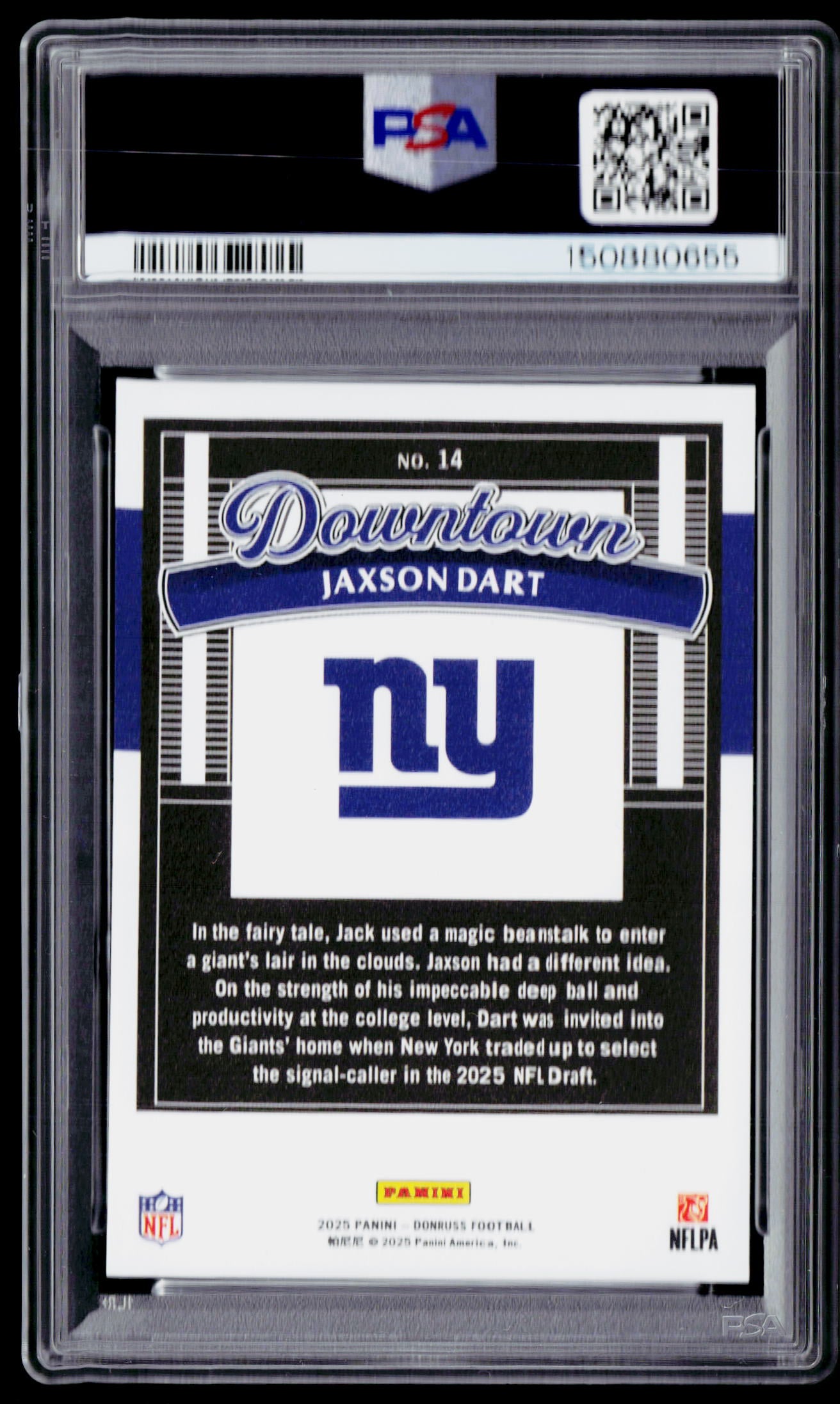 2025 Donruss #14 Jaxson Dart Downtown! PSA 10