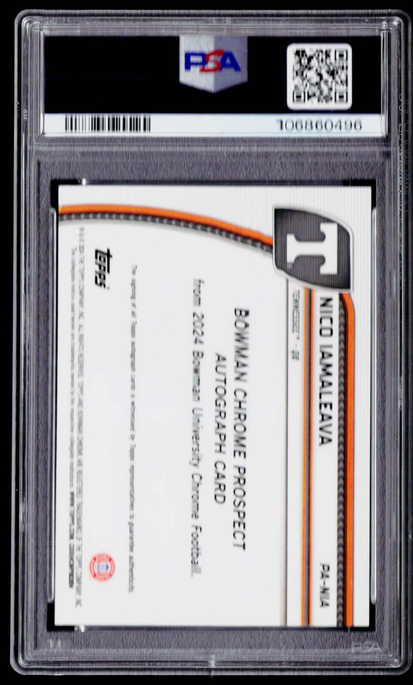 2024 Bowman University Chrome Nico Iamaleava Prospect Au-Green Ref PSA 10 #/99