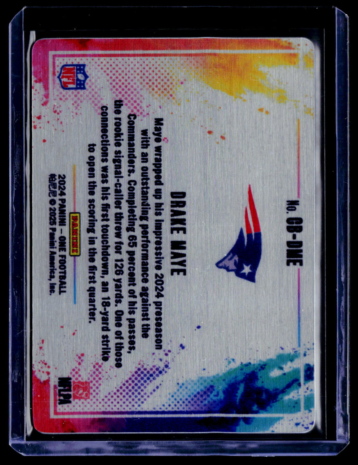 2024 Panini One #CB-DME Drake Maye Color Blast