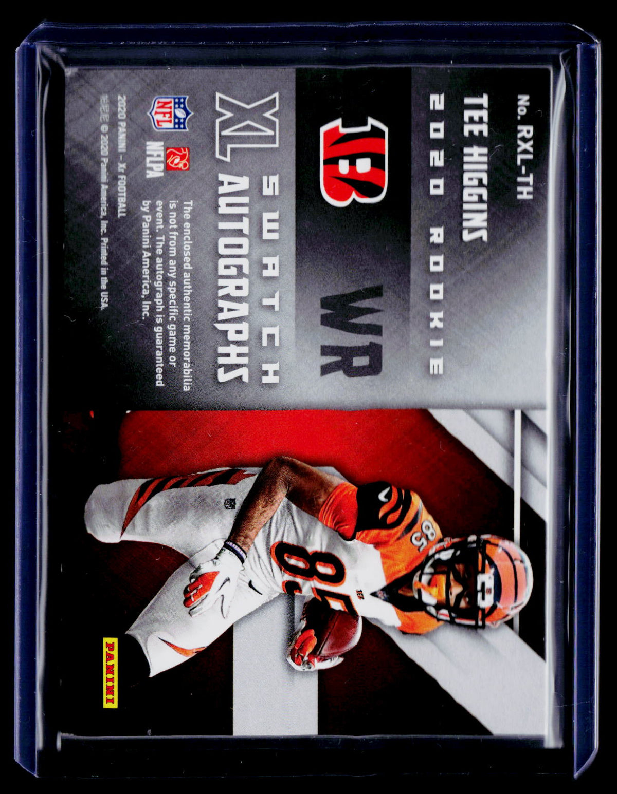 2020 Panini XR #RXL-TH Tee Higgins Rookie XL Swatch Autographs Orange #/25