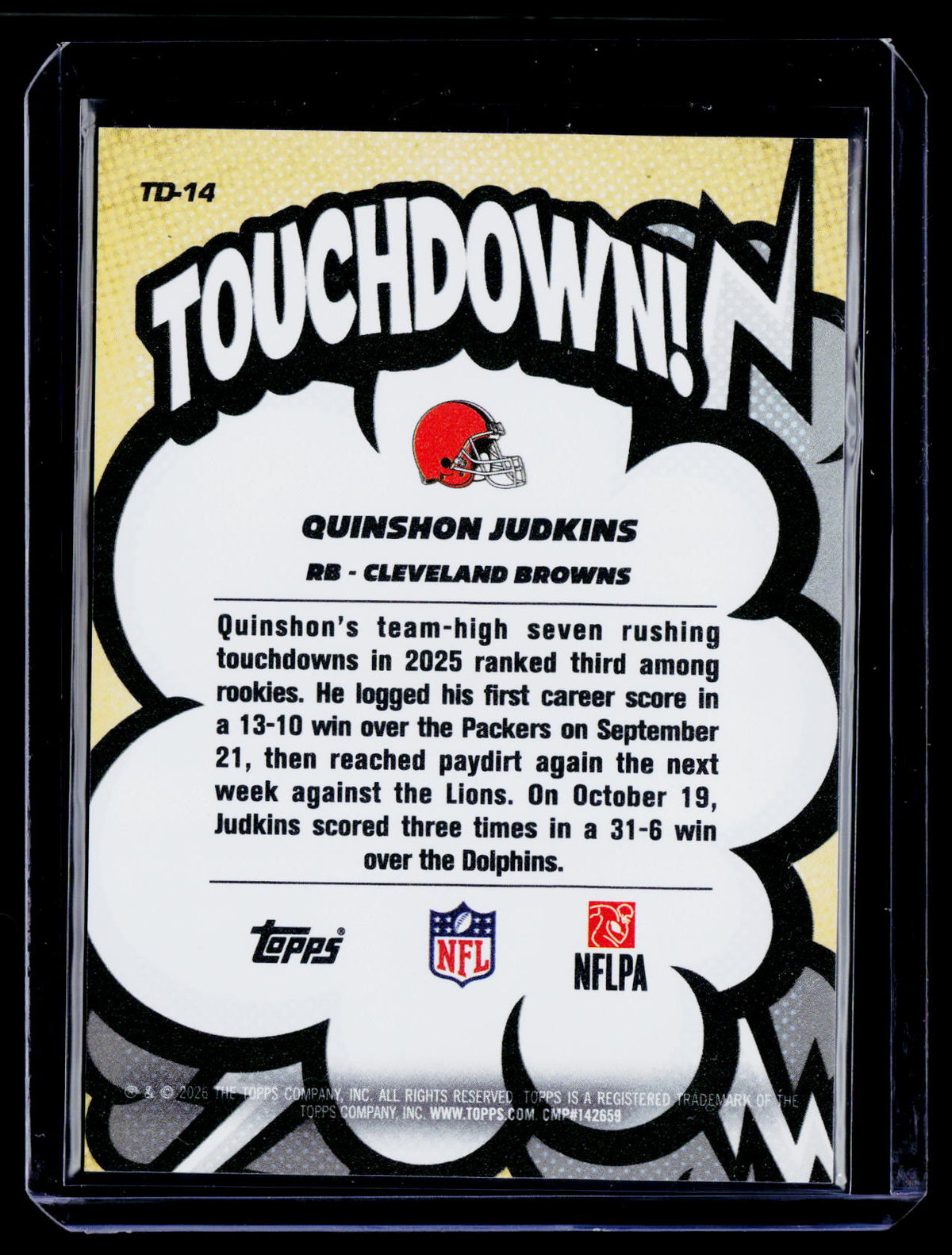 2026 Topps Flagship #TD-14 Quinshon Judkins Touchdown
