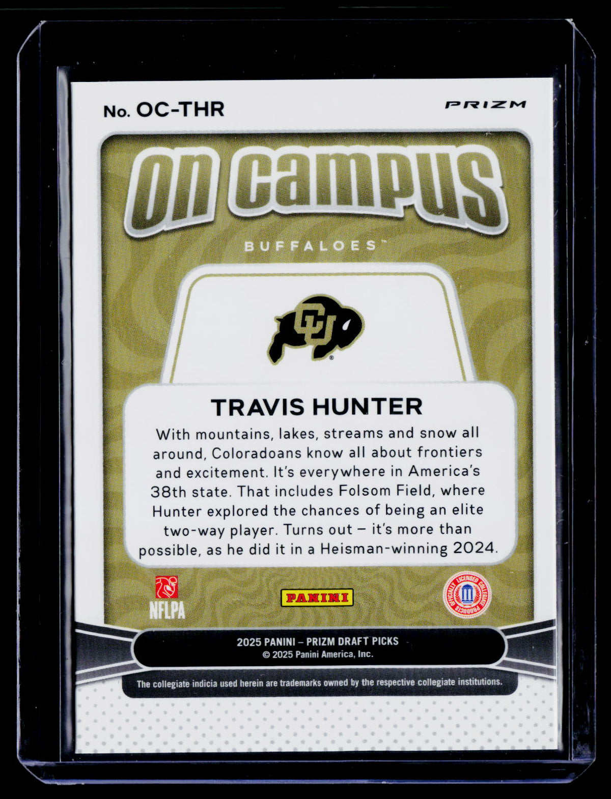 2025 Panini Prizm Draft Picks #OC-THR Travis Hunter On Campus