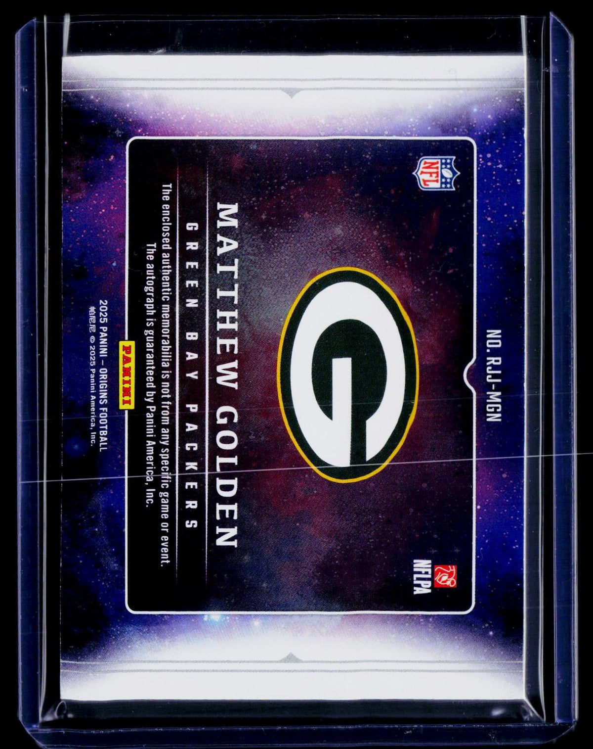 2025 Origins #RJJ-MGN Matthew Golden Rookie Jumbo Patch Autographs Gold #/10