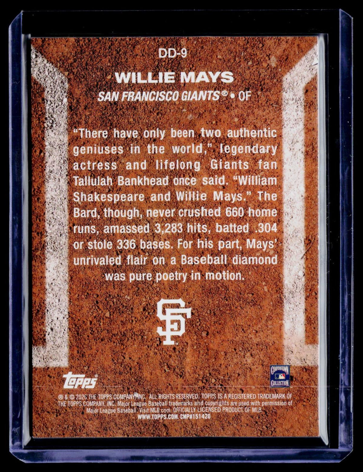 2026 Topps #DD-9 Willie Mays Diamond Dust