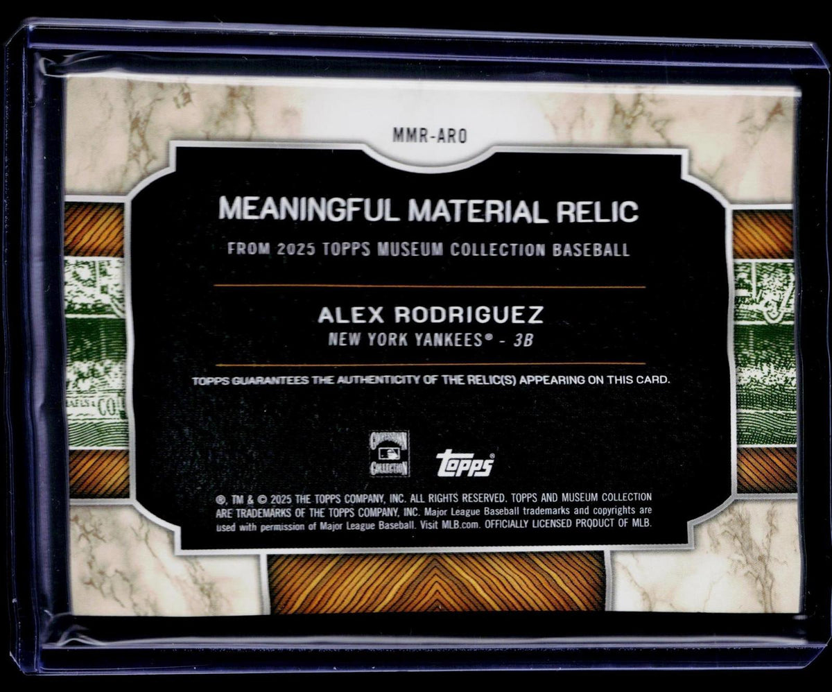 2025 Topps Museum Collection #MMR-ARO Alex Rodriguez Relics #/35