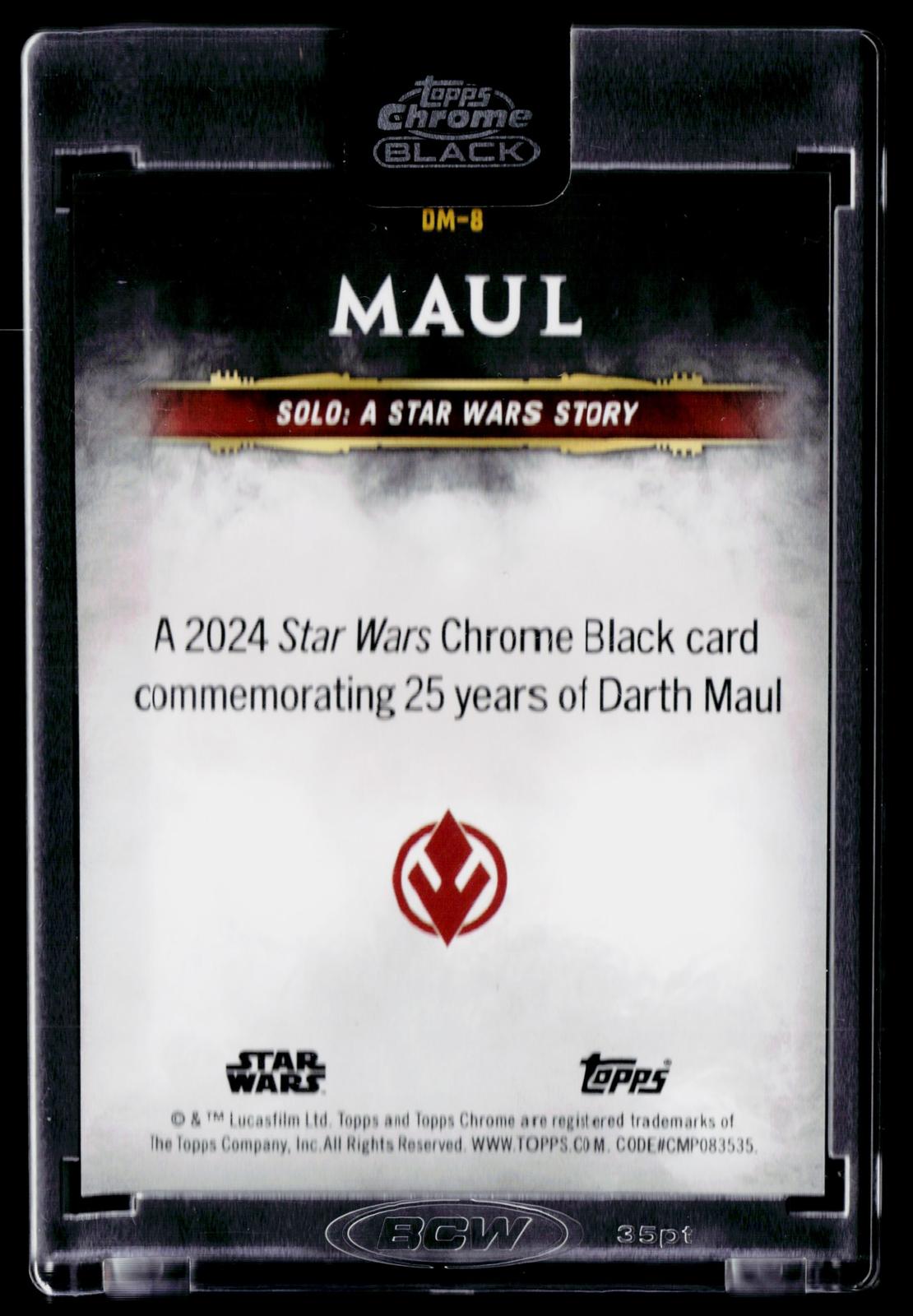 2024 Topps Chrome Black Star Wars #DM-8 Maul Orange Refractor #/25