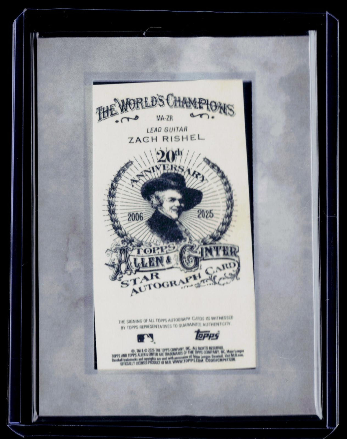 2025 Topps Allen & Ginter #MA-ZR Zach Rishel Framed Mini Non-Baseball Autographs