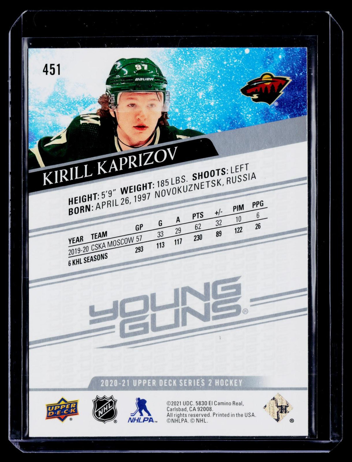 2020-21 Upper Deck #451 Kirill Kaprizov