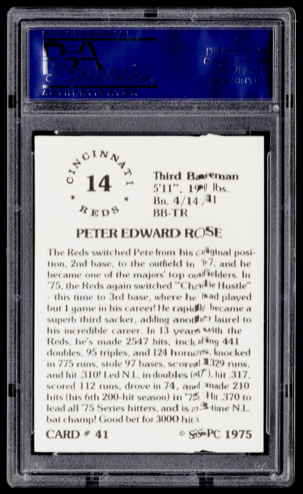 1976 SSPC #41 Pete Rose PSA 10