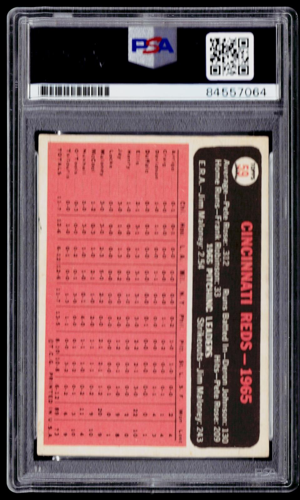 1965 Topps #59 Cincinnati Reds Pitching Leaders Authentic Auto 10