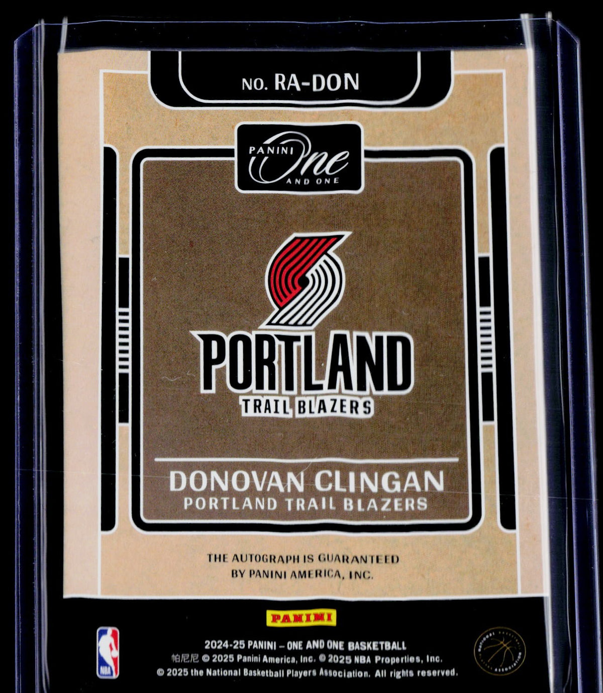 2024-25 Panini One and One #RA-DON Donovan Clingan Rookie Autographs #/99