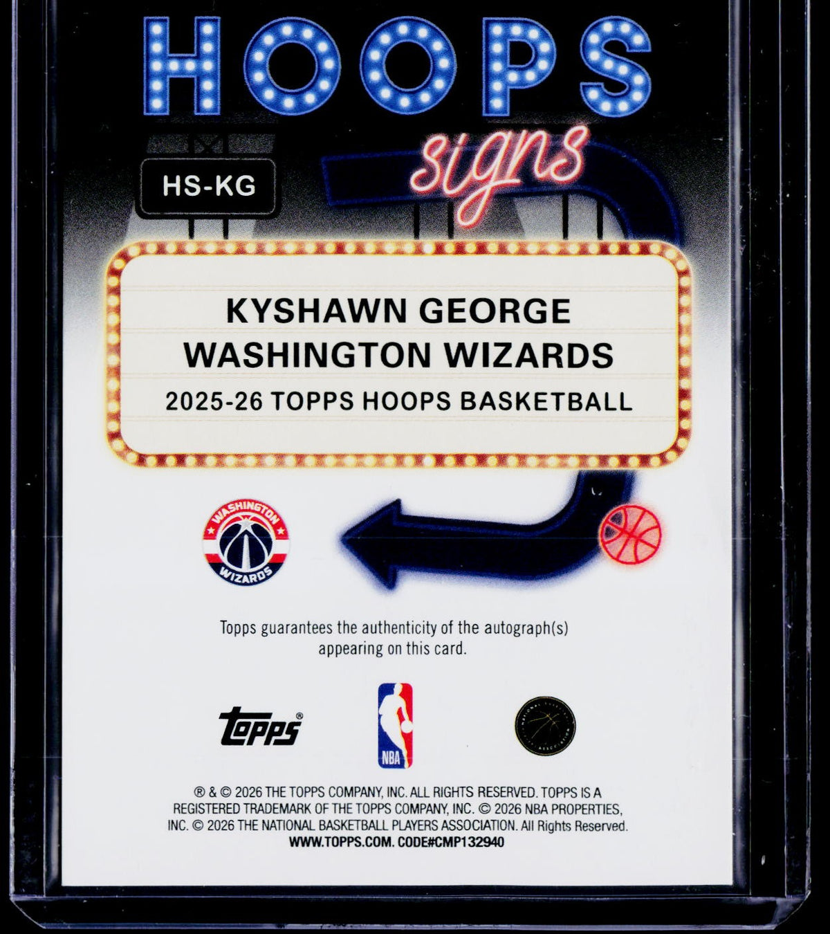 2025-26 Topps Hoops Basketball #HS-KG Kyshawn George Hoops Signs Live #/75