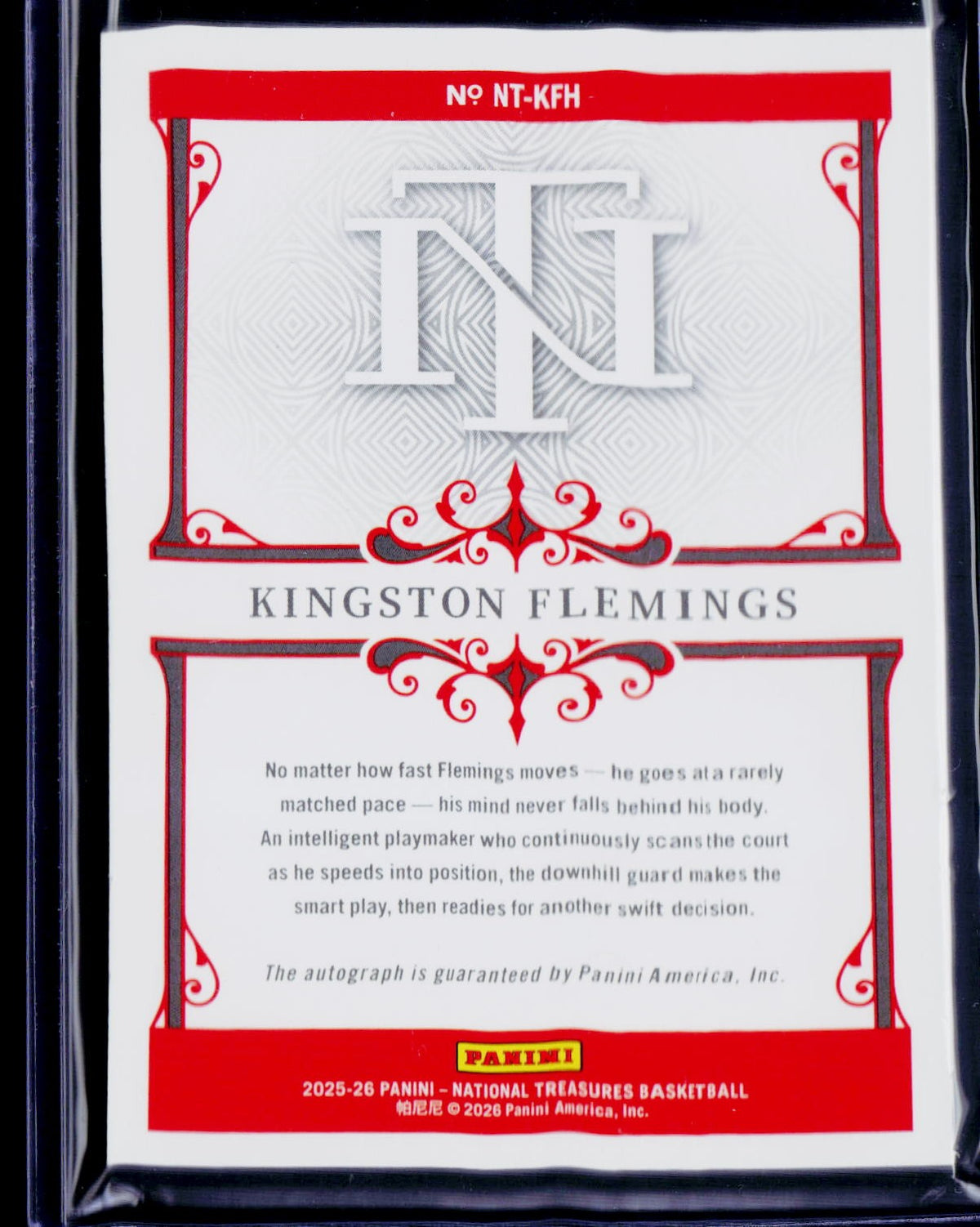 2025-26 Panini National Treasures #NT-KFH Kingston Flemings Signatures #/99