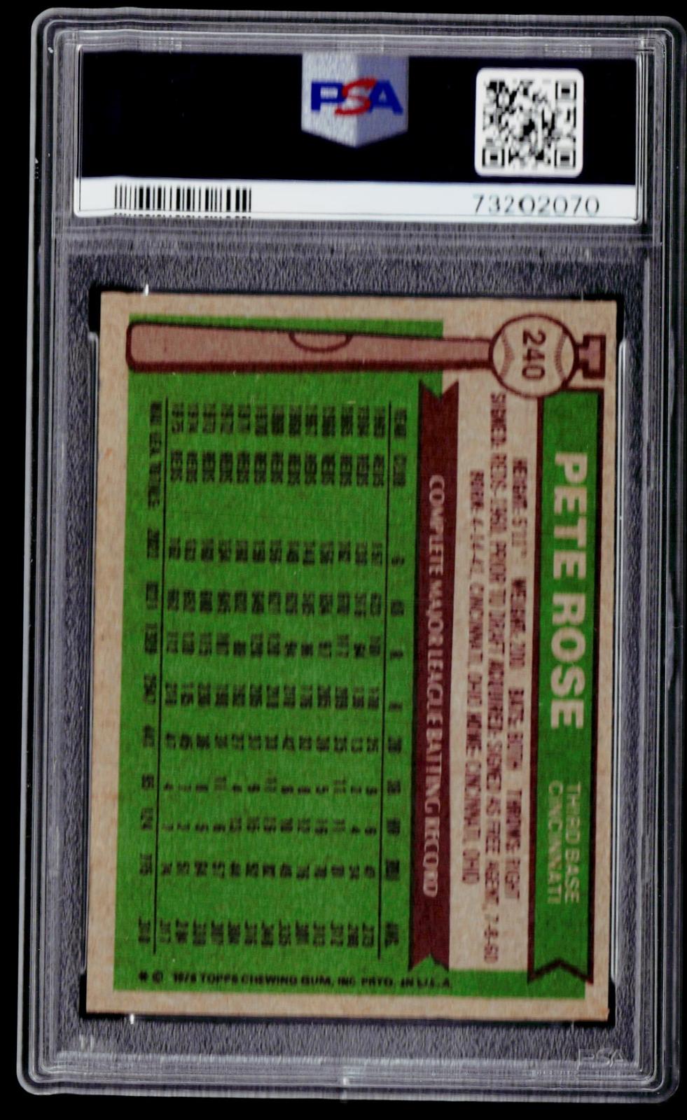 1976 Topps #240 Pete Rose PSA 7
