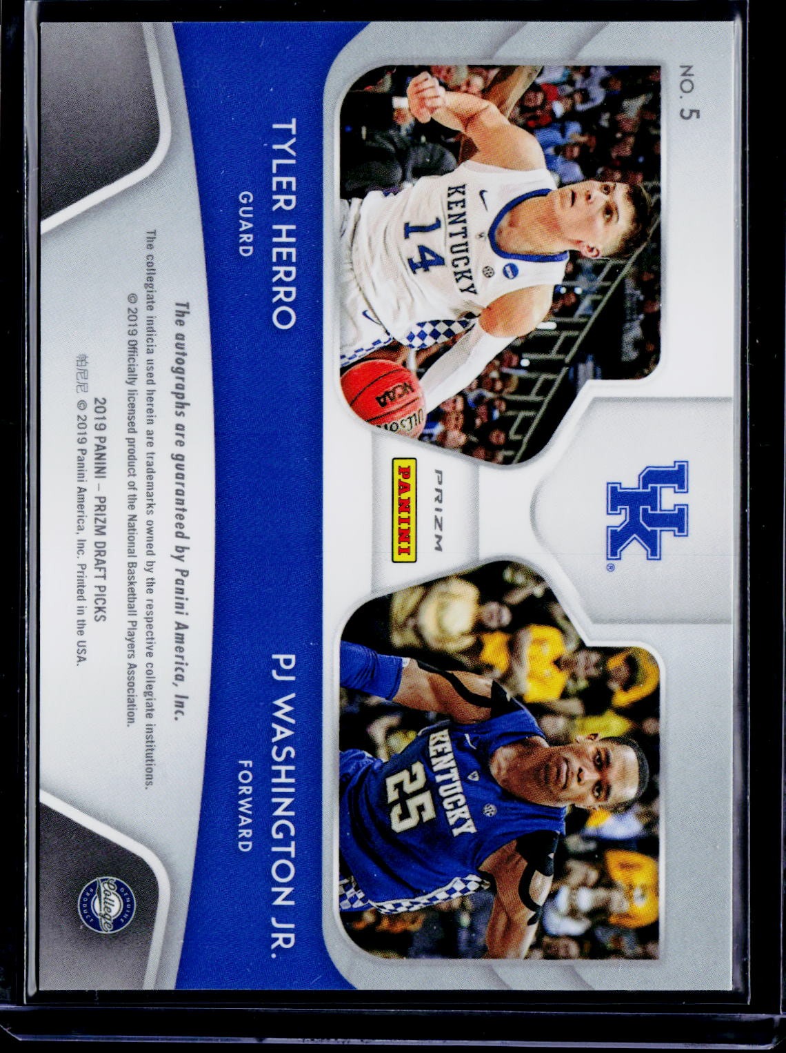 2019 Panini Draft Pick #5 P.J. Washington Jr./Tyler Herro College Ties Autograph