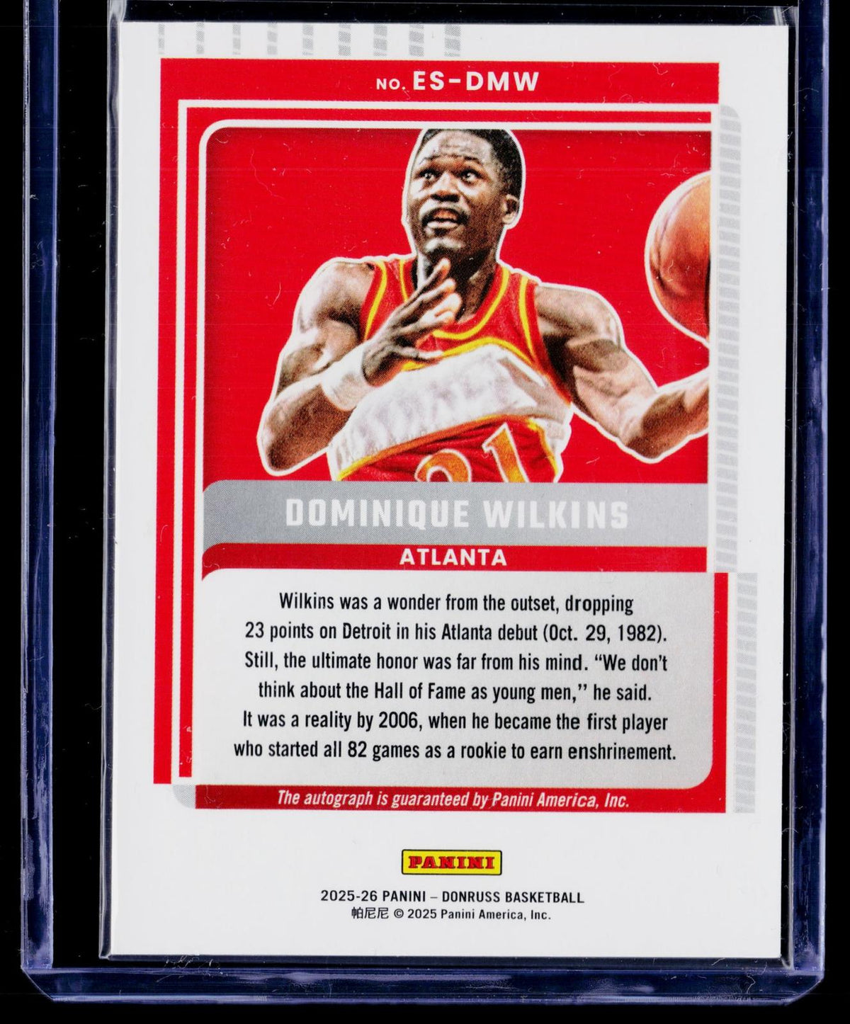 2025-26 Donruss #ES-DMW Dominique Wilkins Elite Signatures #/75